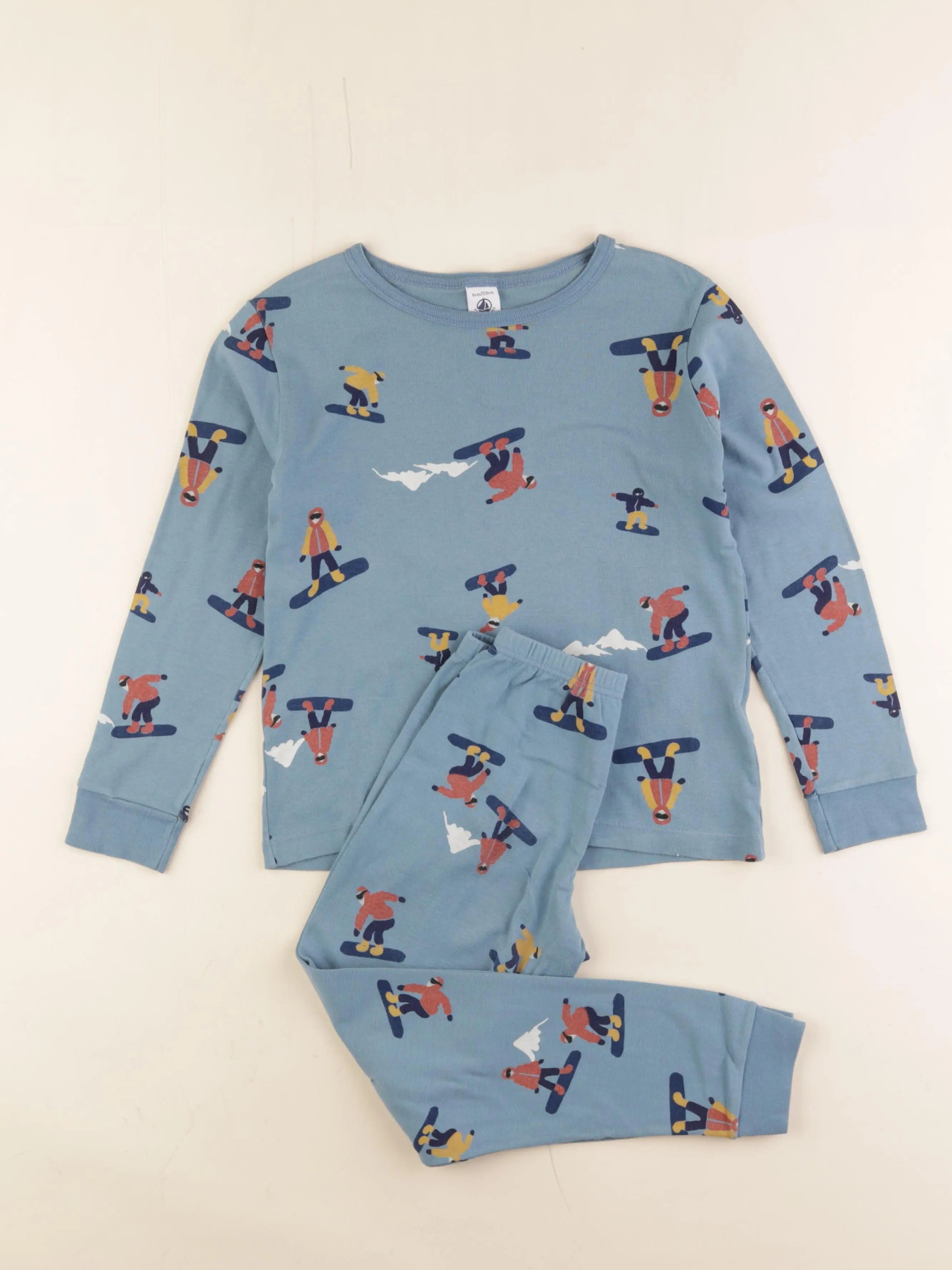 Petit Bateau - pyjama coton bleu - 8 ans