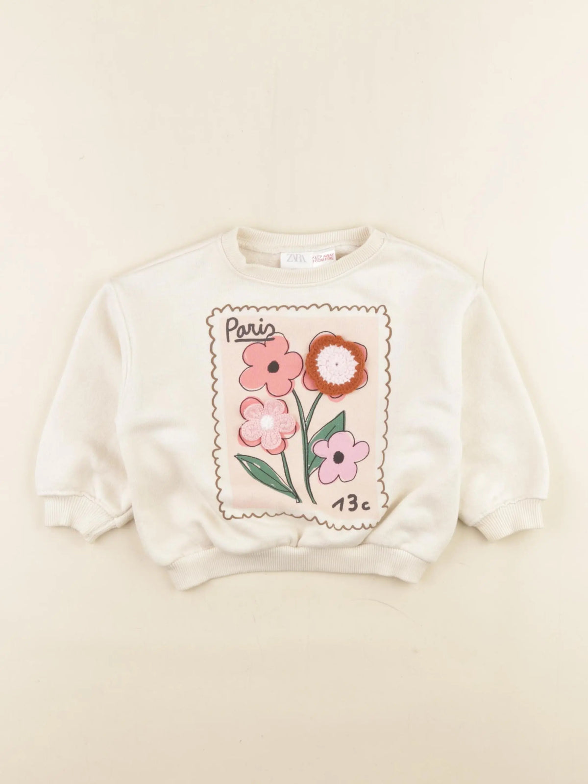 Zara - sweat beige - 18 mois