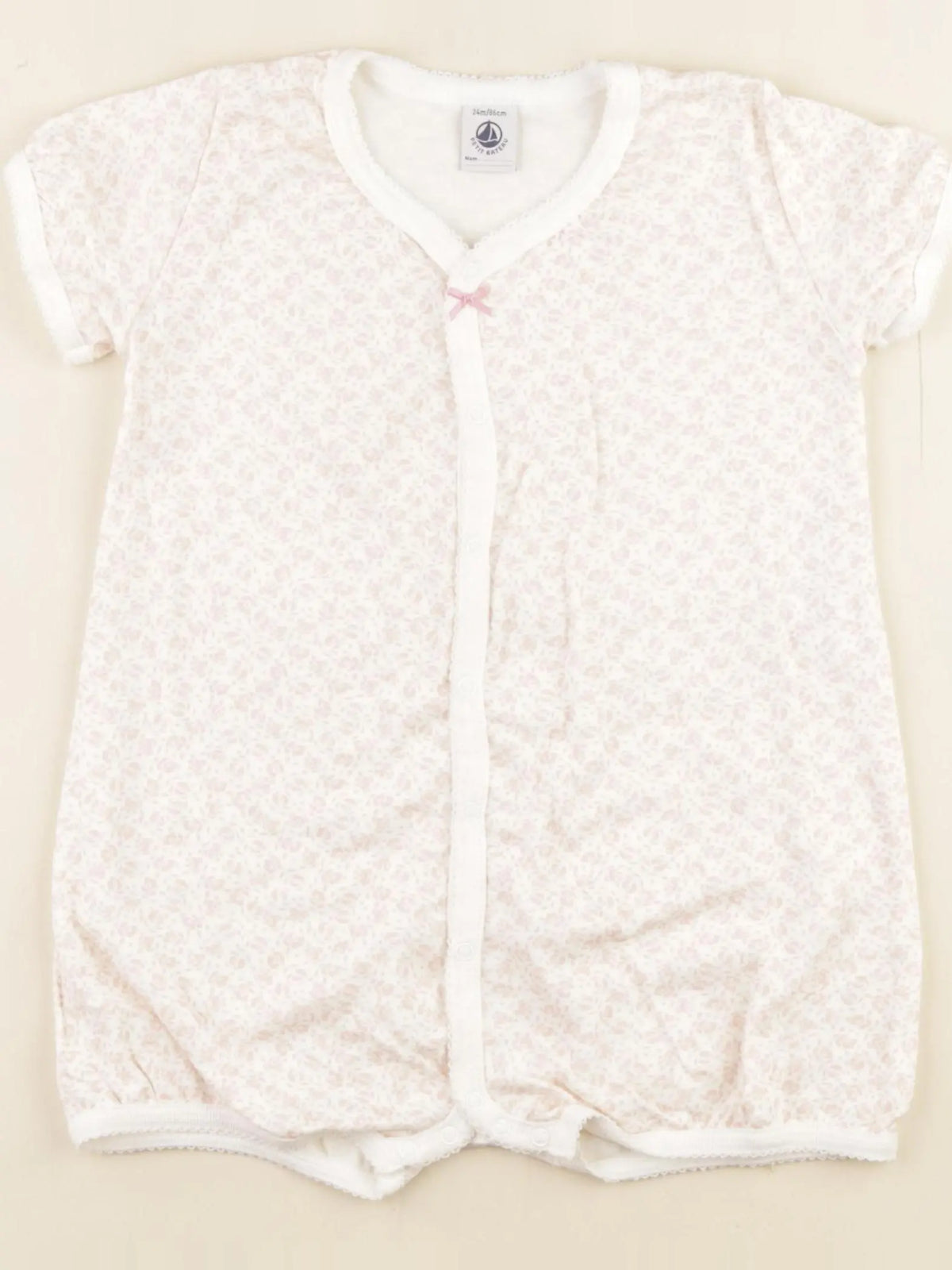 Petit Bateau - pyjama coton blanc - 24 mois