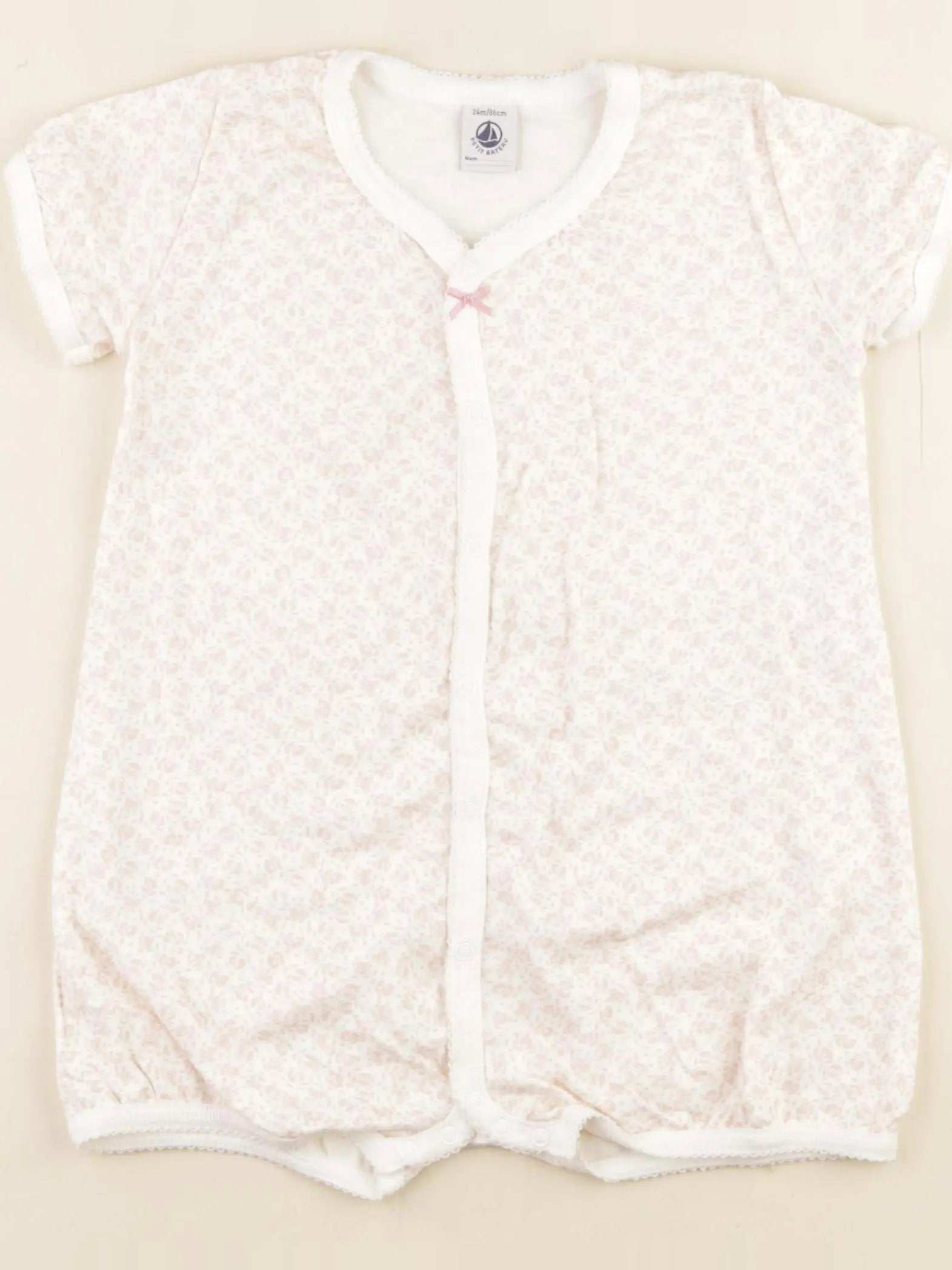 Petit Bateau - pyjama coton blanc - 24 mois