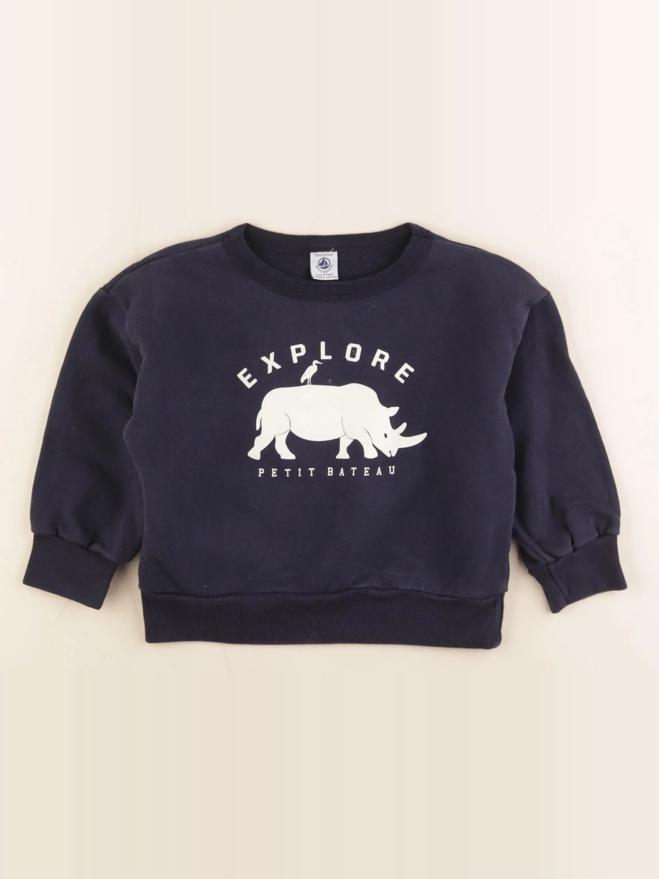 Petit Bateau - sweat bleu - 5 ans