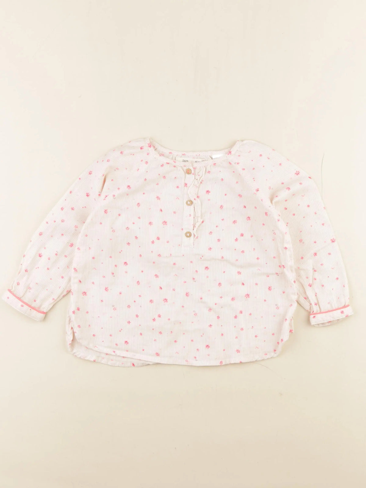 Zara - blouse rose, beige - 12/18 mois