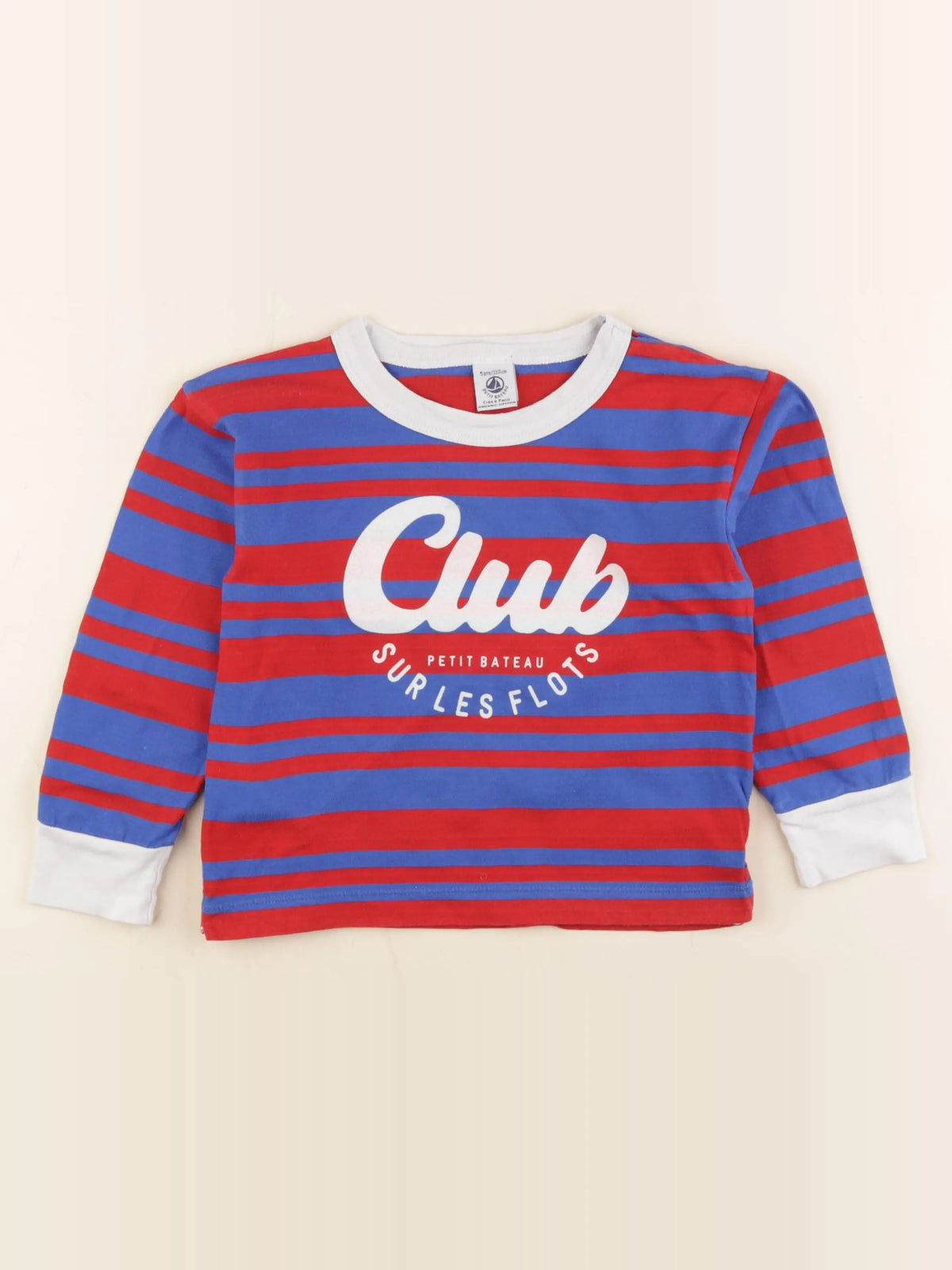 Petit Bateau - tee-shirt bleu, rouge - 5 ans