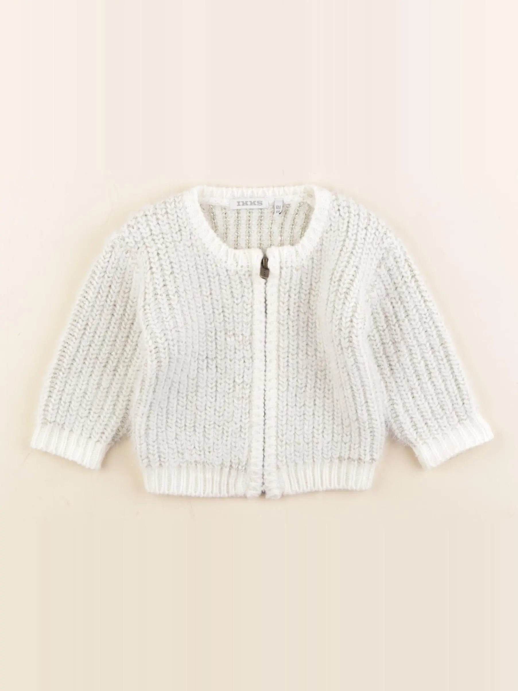 IKKS - gilet imprimé au dos beige, or - 6 mois