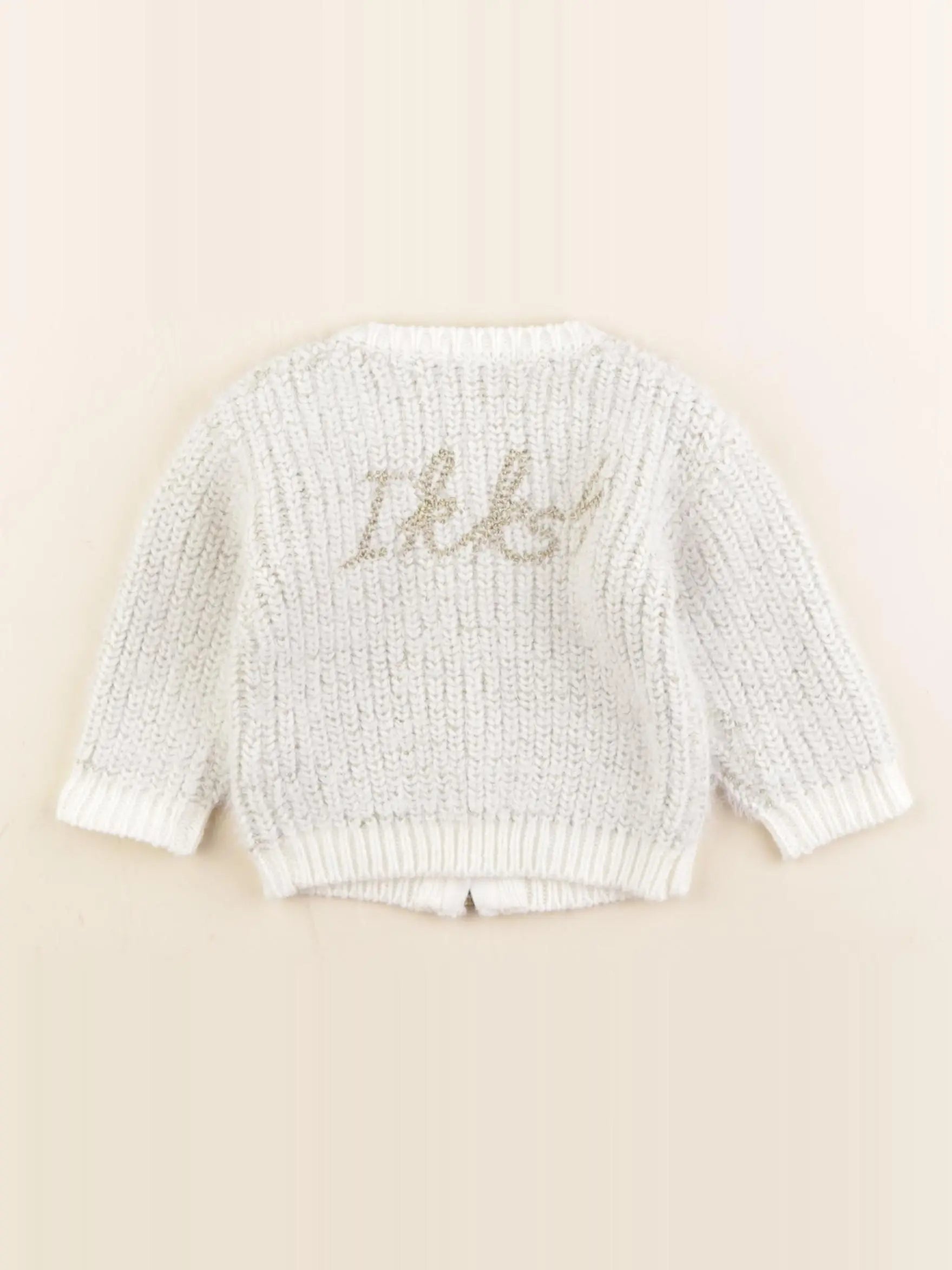 IKKS - gilet imprimé au dos beige, or - 6 mois