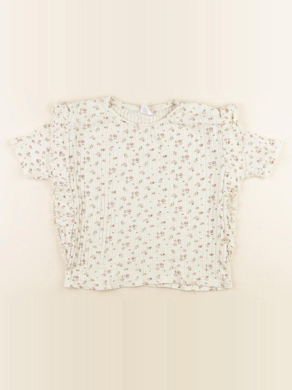Zara - tee-shirt beige, orange - 11/12 ans