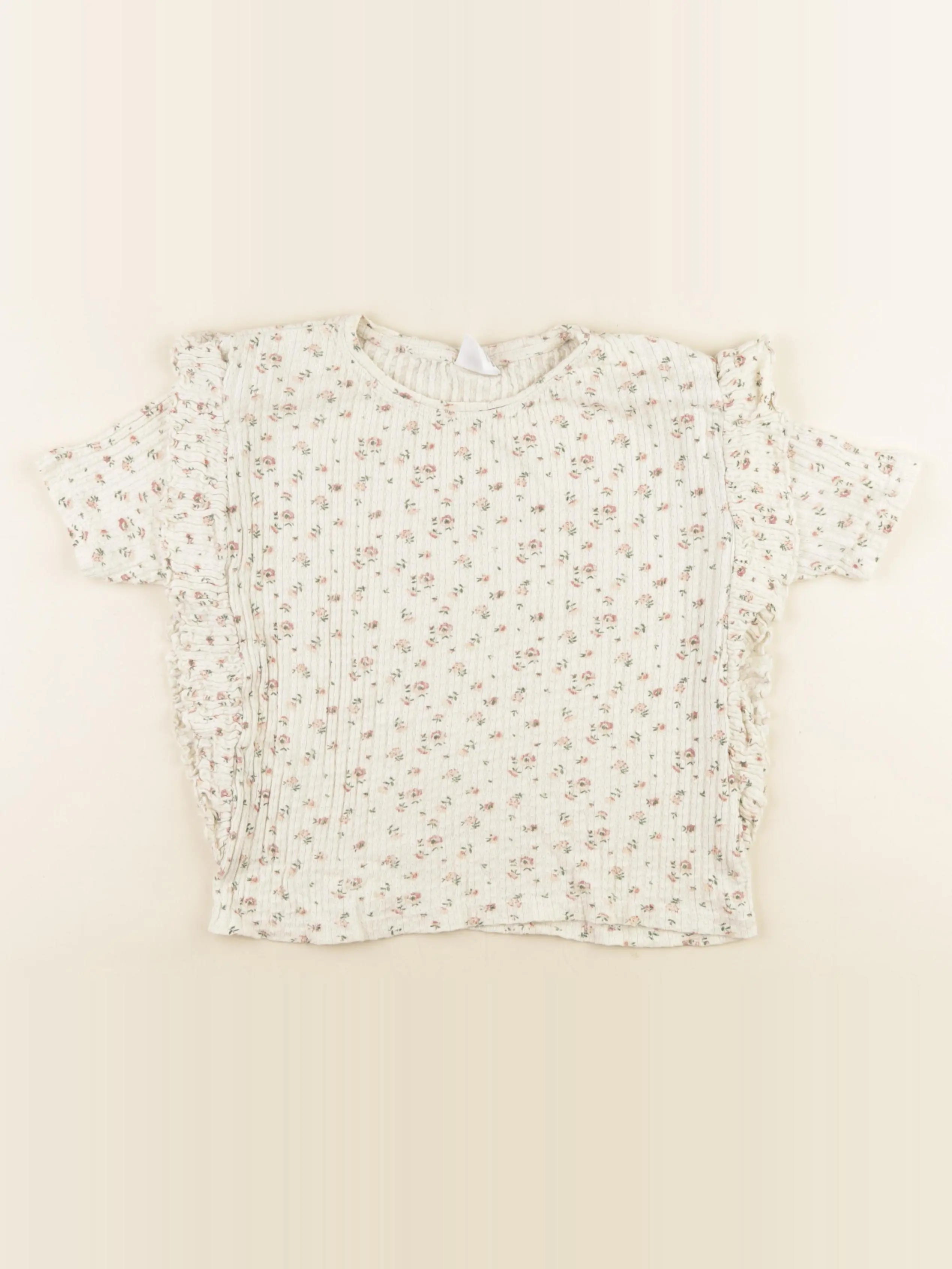 Zara - tee-shirt beige, orange - 11/12 ans