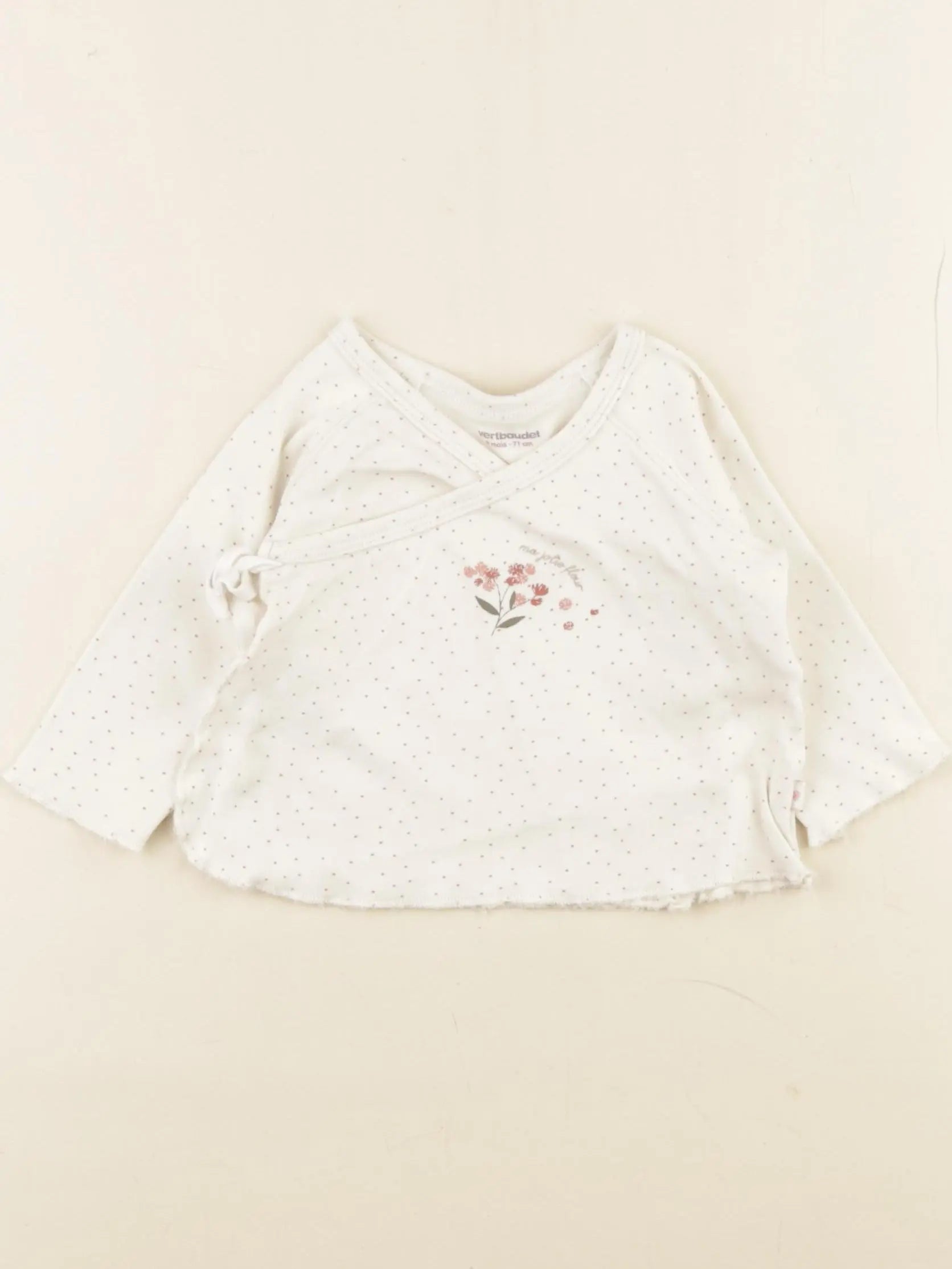 Vertbaudet - tee-shirt beige - 9 mois