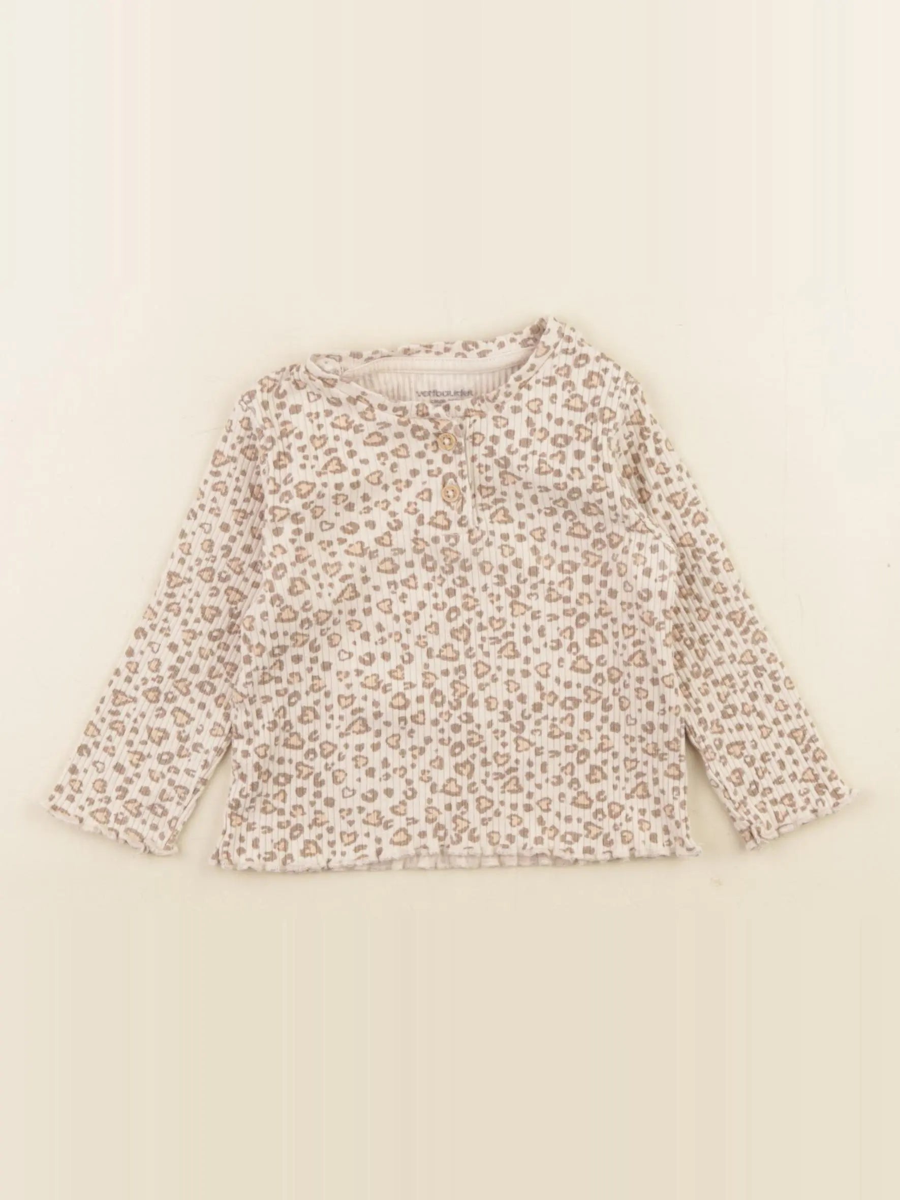 Vertbaudet - tee-shirt beige - 9 mois