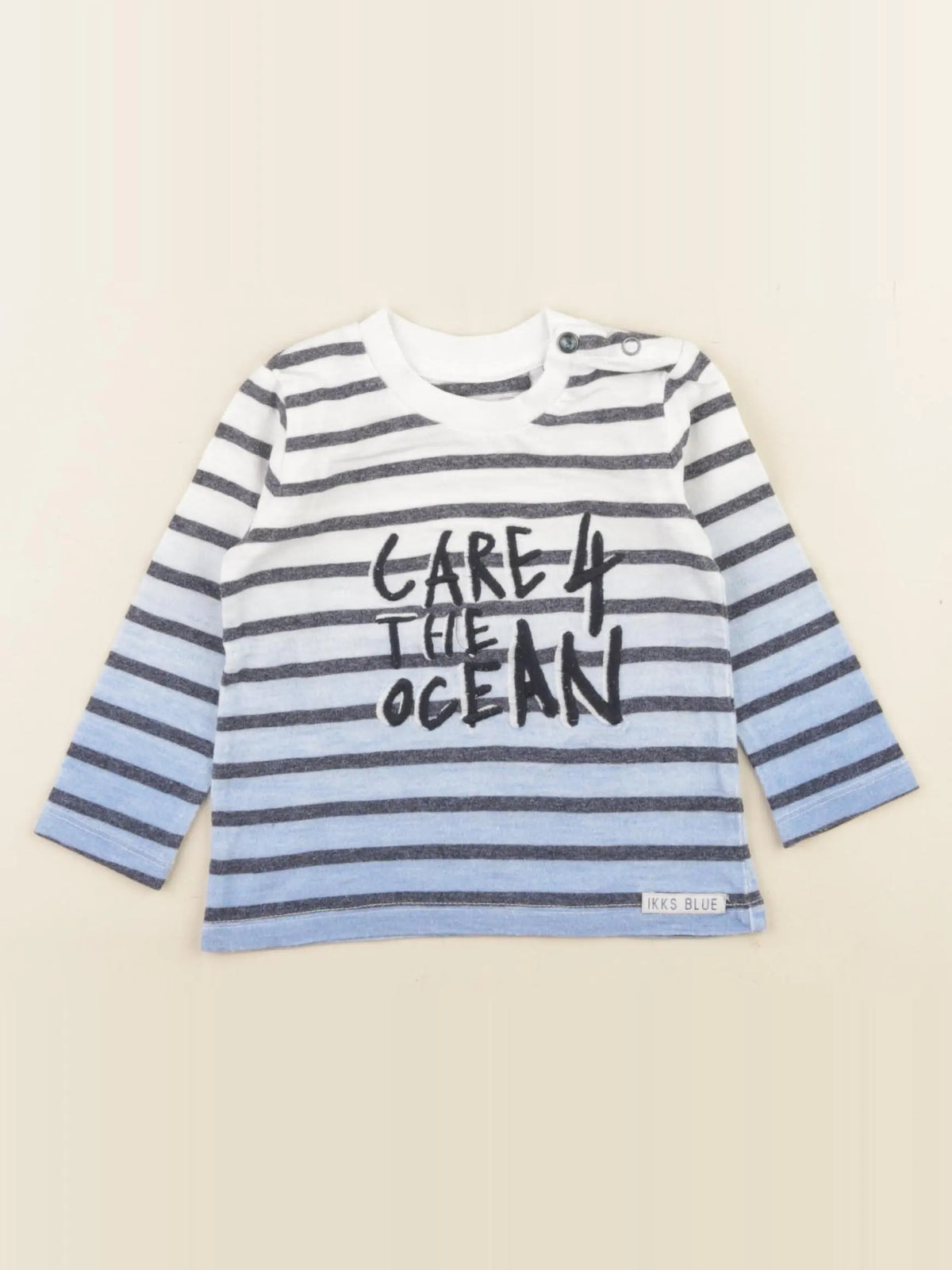 IKKS - tee-shirt blanc, bleu - 6 mois