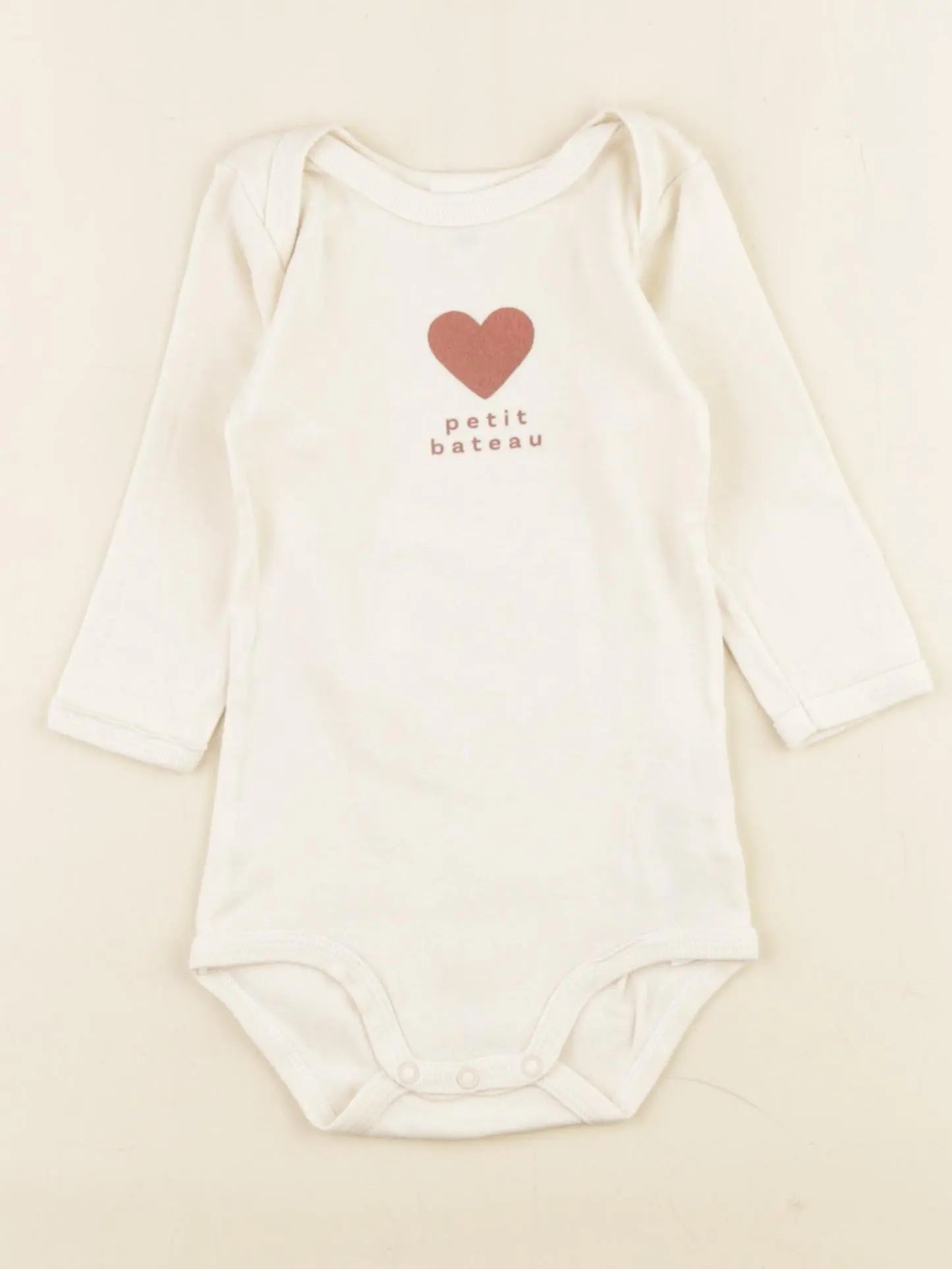 Petit Bateau - body beige - 6 mois
