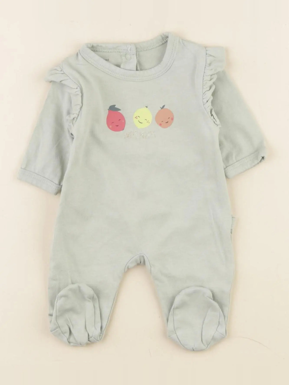 Vertbaudet - pyjama coton vert - 0 mois