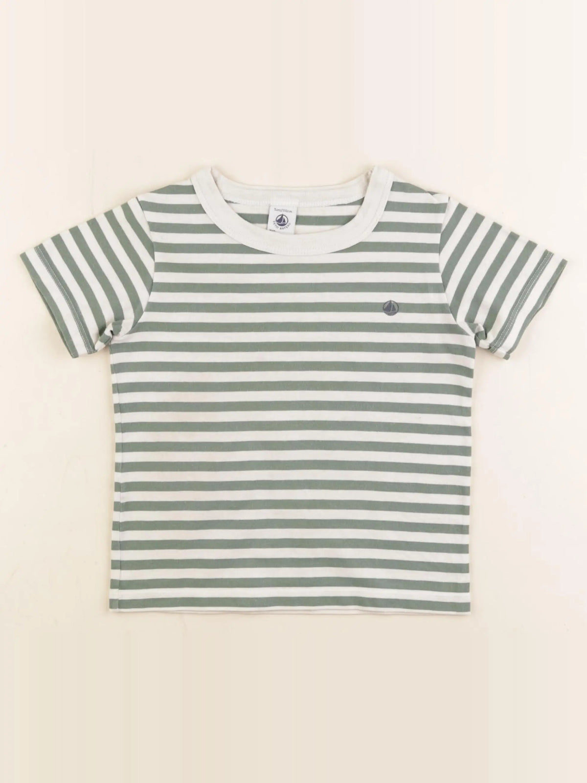 Petit Bateau - tee-shirt vert, beige - 5 ans