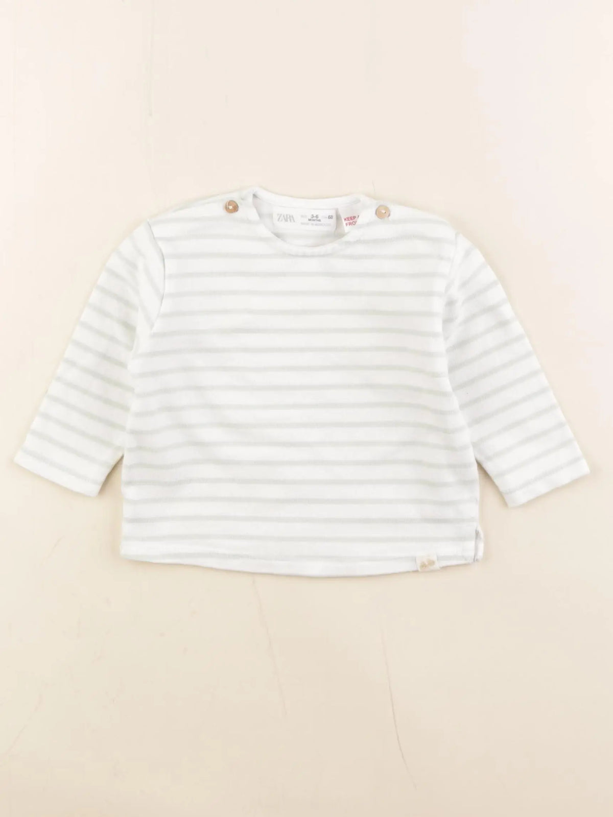 Zara - tee-shirt blanc, vert - 3/6 mois