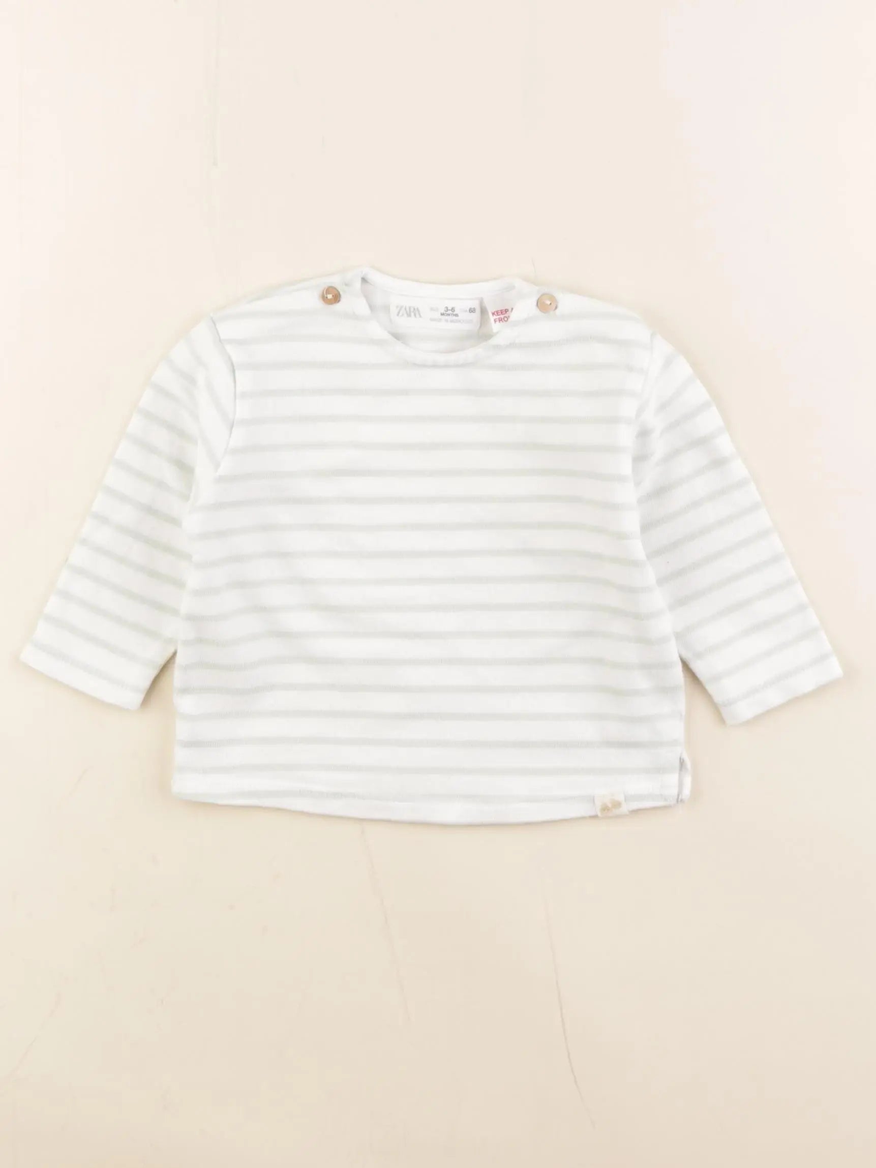 Zara - tee-shirt blanc, vert - 3/6 mois