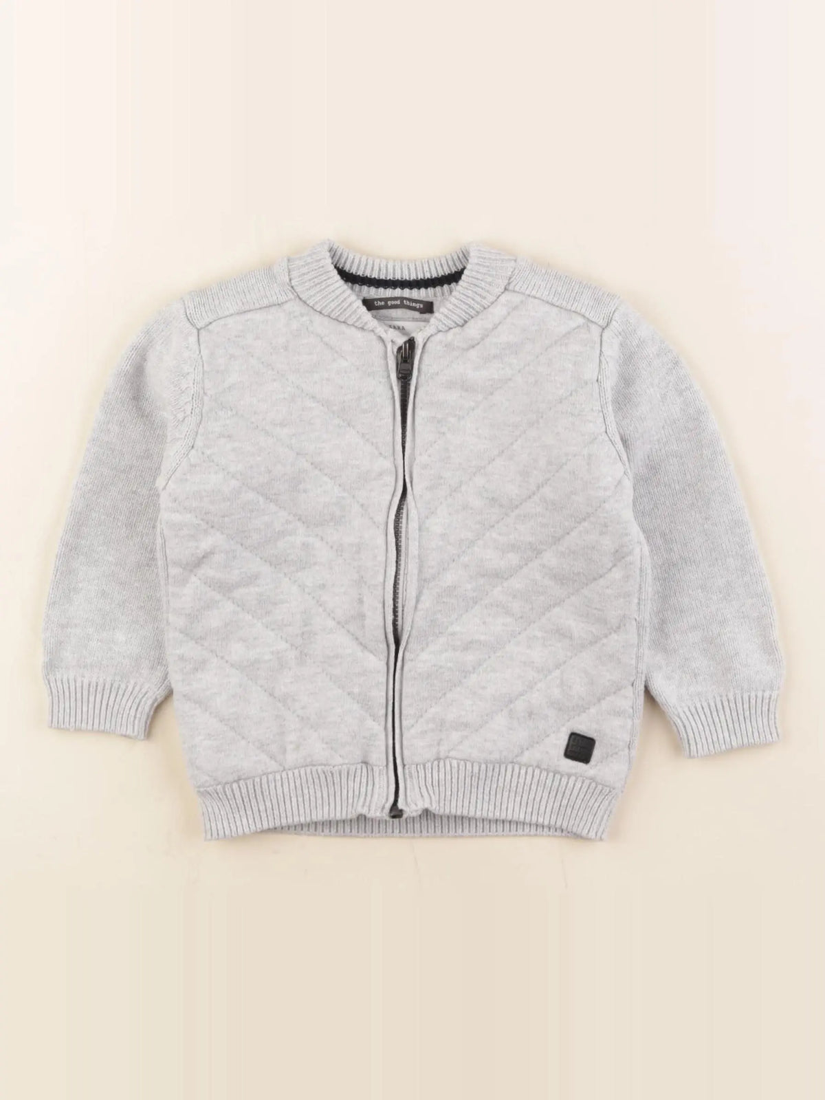 Zara - gilet gris - 12/18 mois