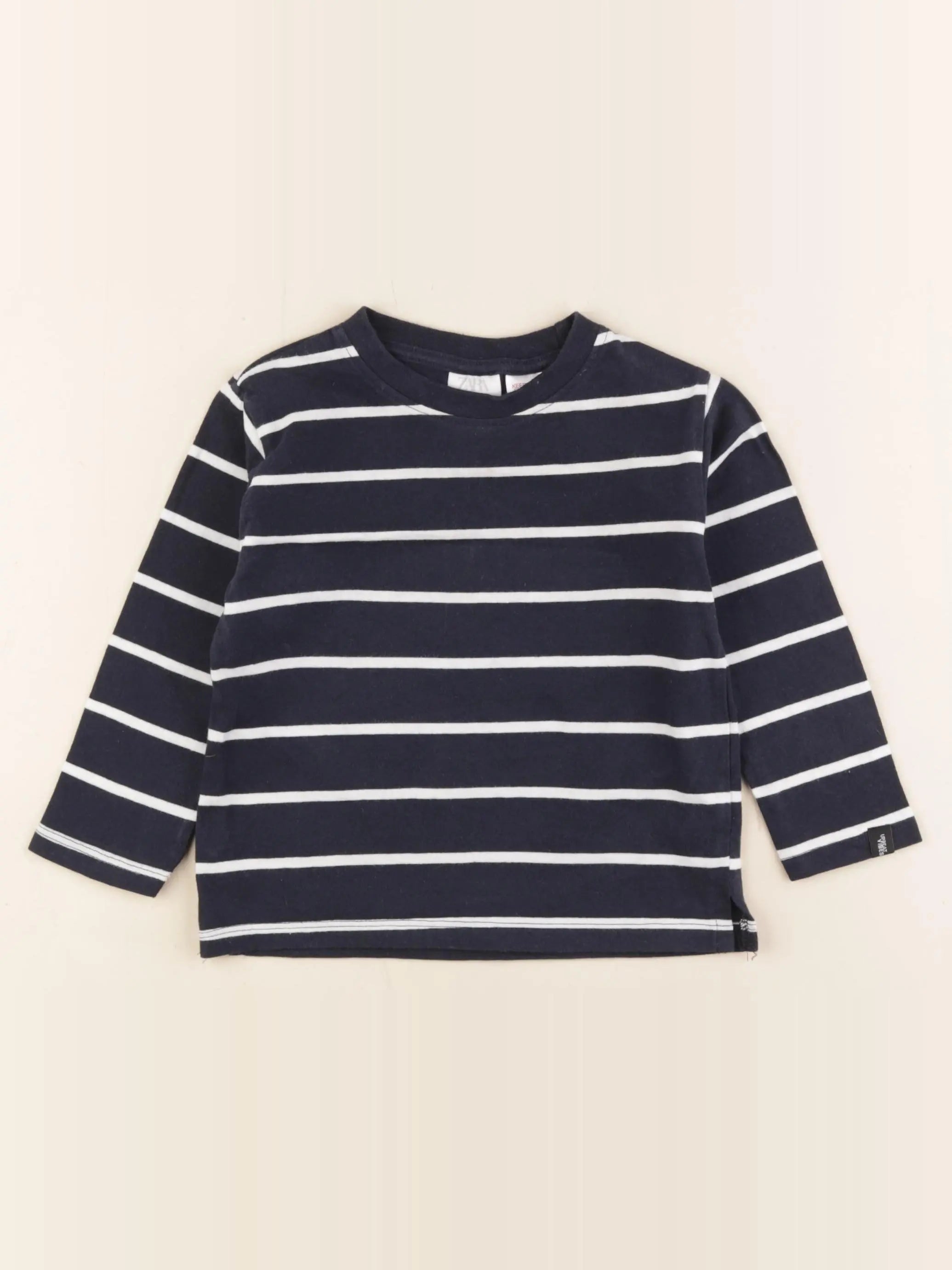 Zara - tee-shirt blanc, bleu - 18/24 mois