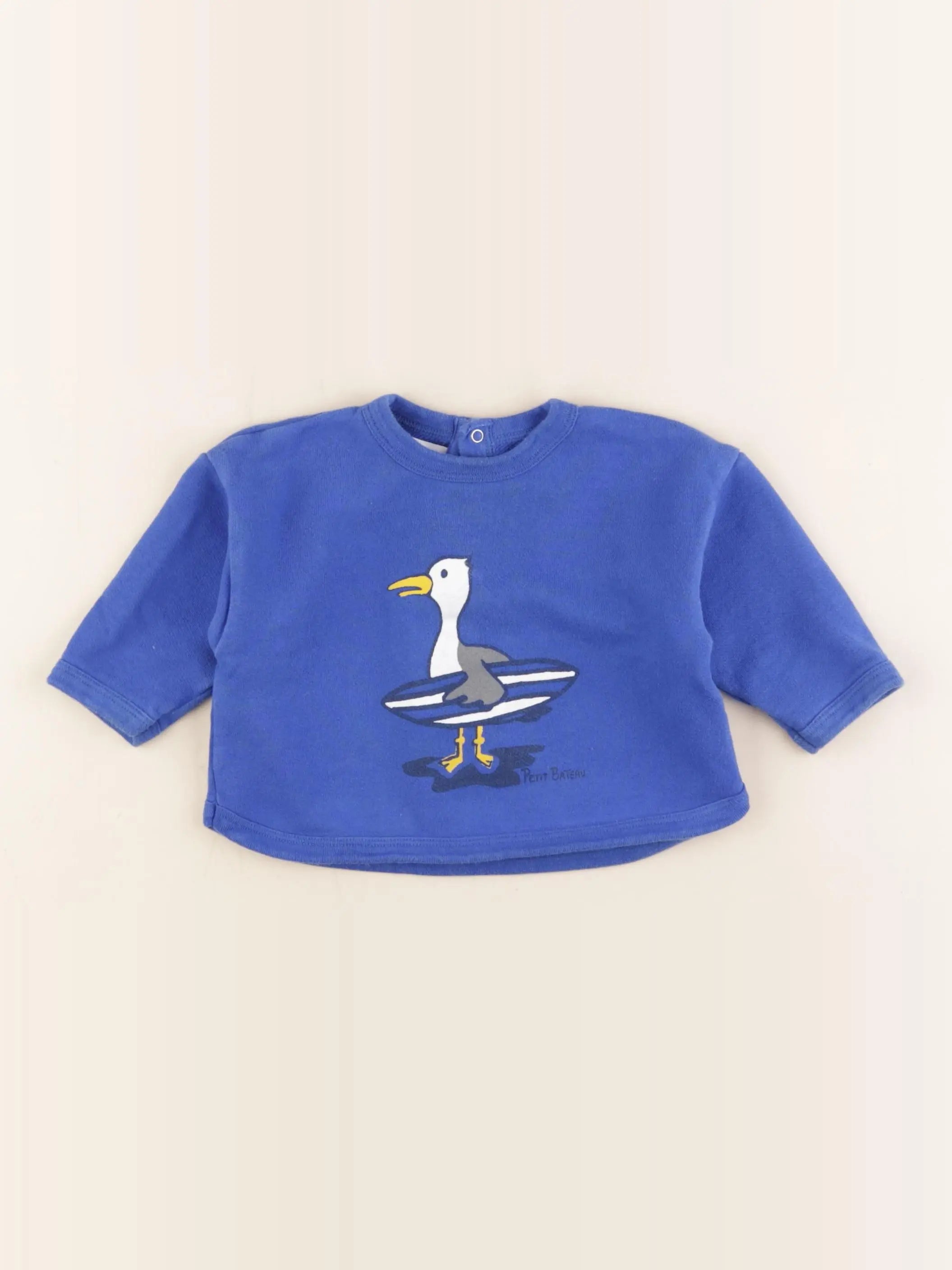 Petit Bateau - sweat bleu - 12 mois