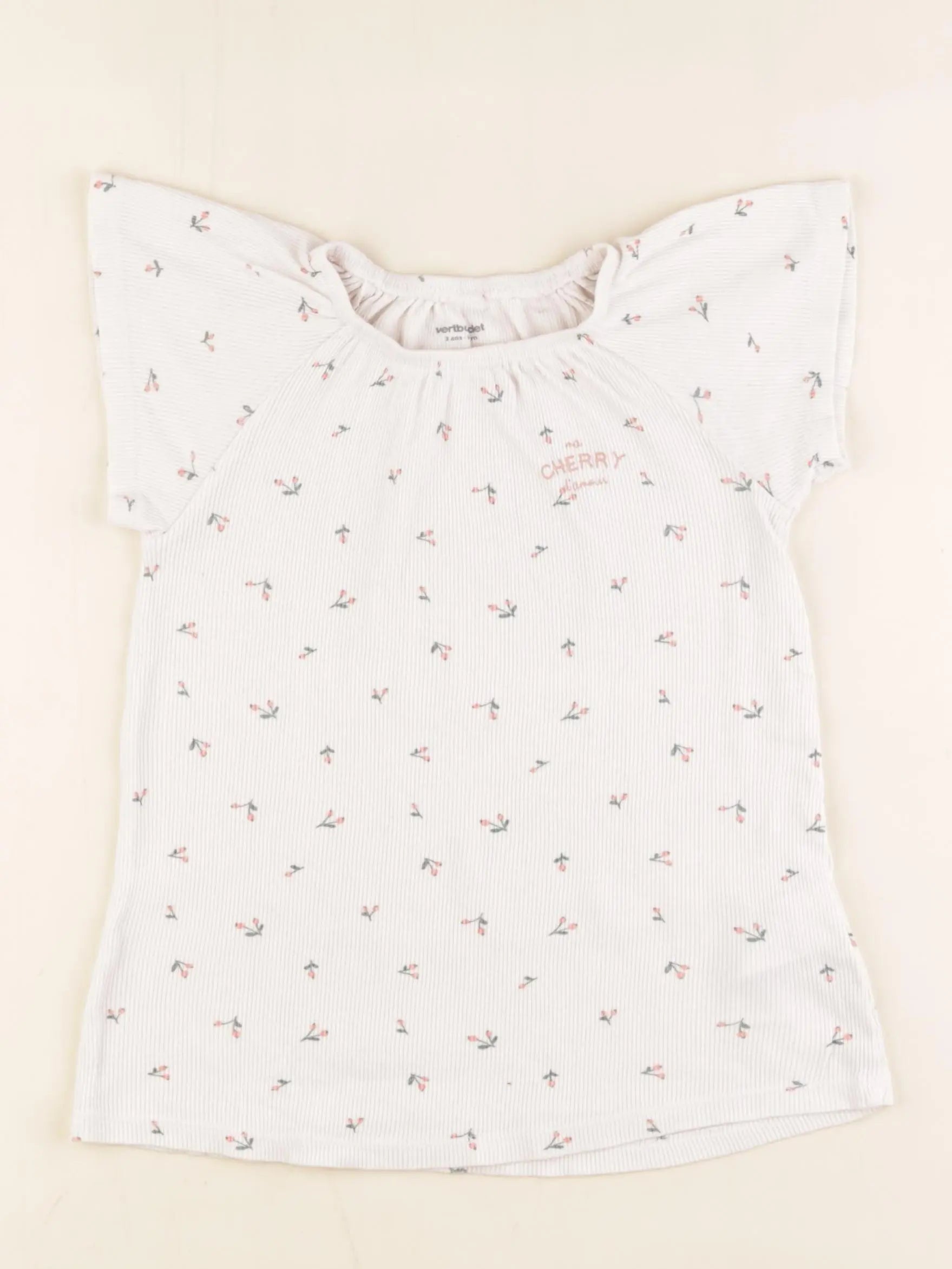 Vertbaudet - chemise de nuit coton rose, beige - 3 ans