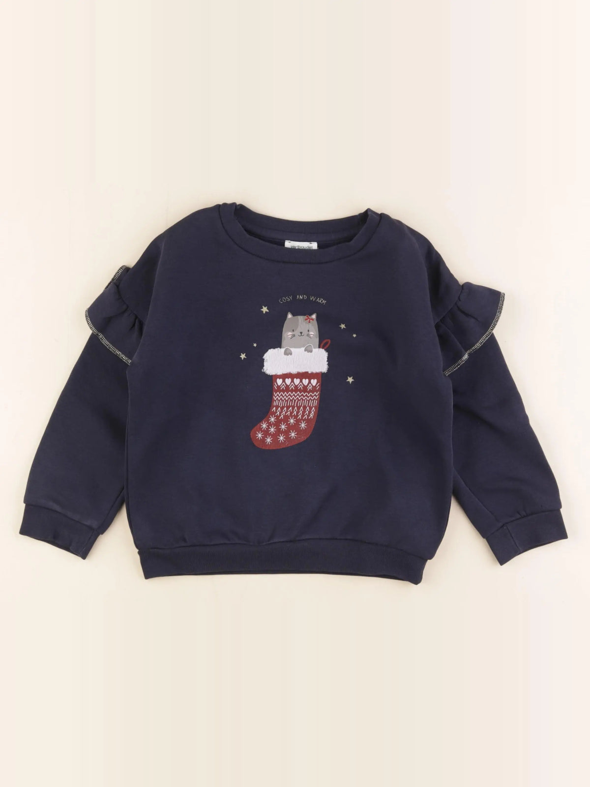 Vertbaudet - sweat bleu, or - 4 ans