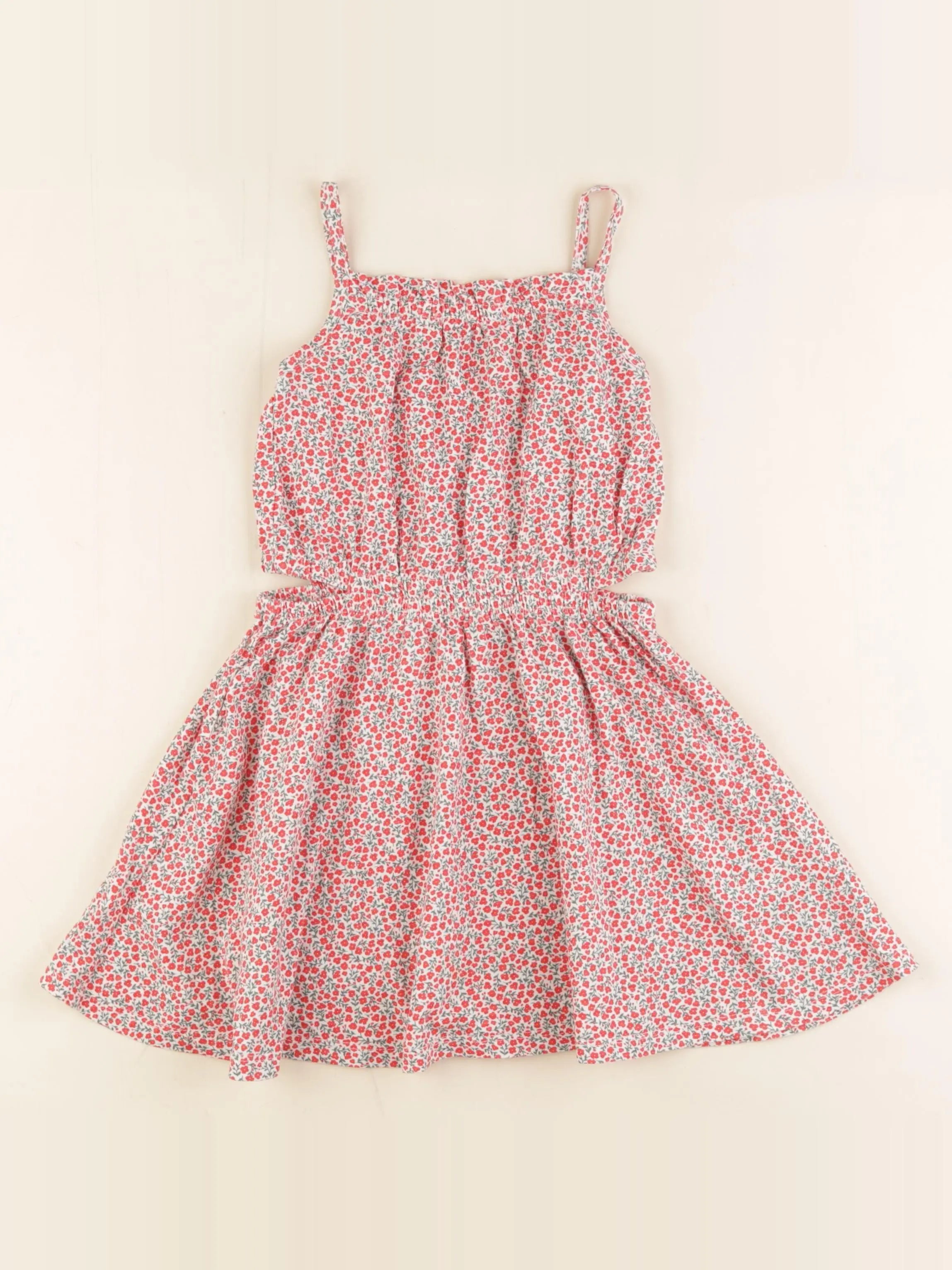 Vertbaudet - robe rouge, blanc - 4 ans
