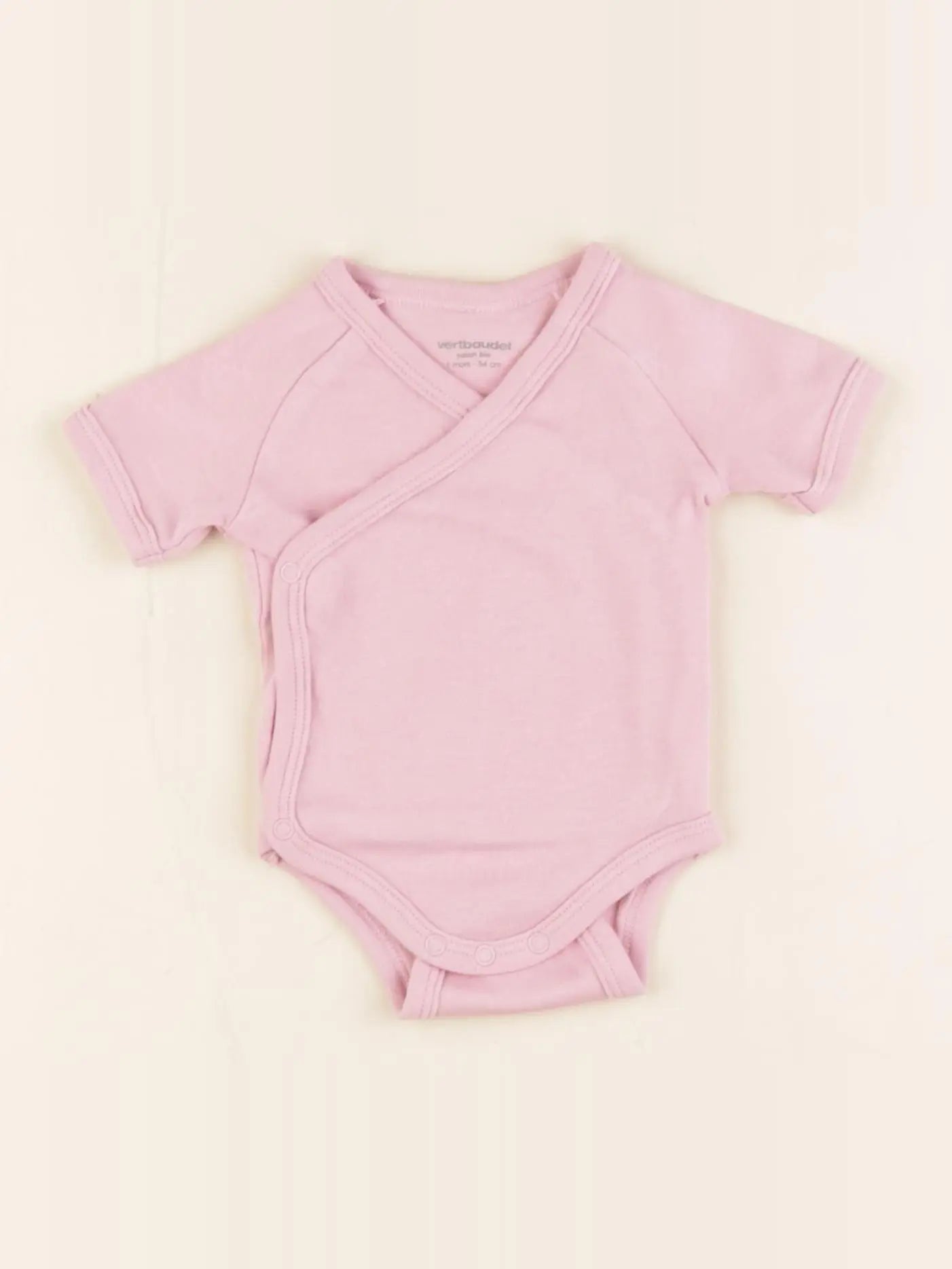 Vertbaudet - body coton rose - 1 mois