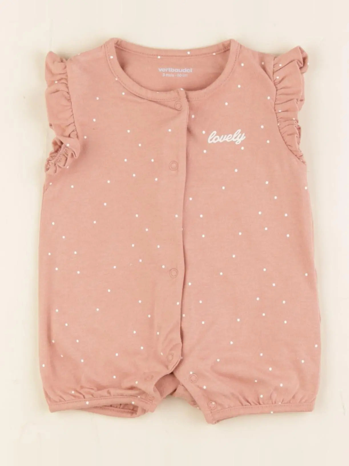 Vertbaudet - pyjama coton rose - 3 mois
