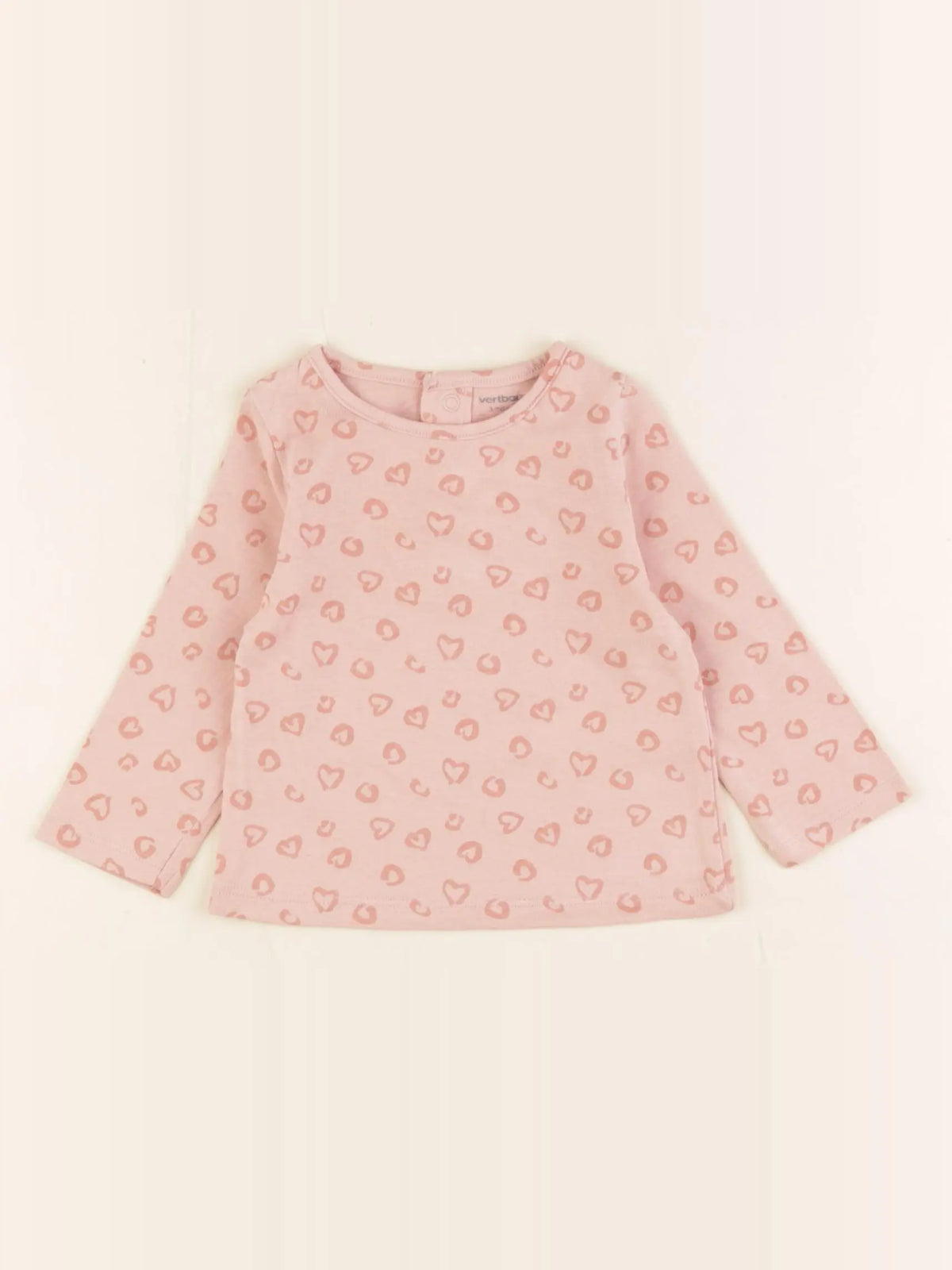 Vertbaudet - tee-shirt coton rose - 3 mois
