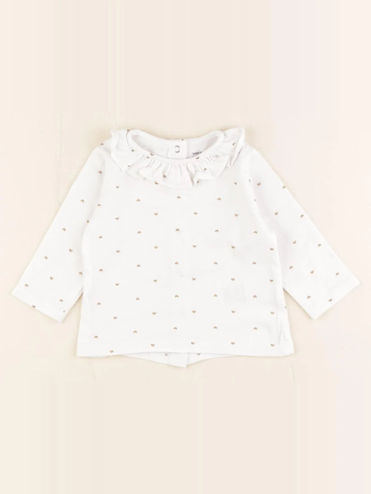 Vertbaudet - tee-shirt coton blanc, or - 3 mois