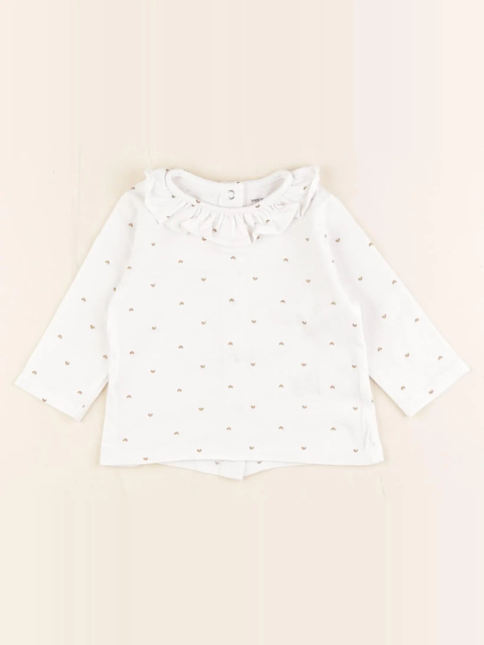 Vertbaudet - tee-shirt coton blanc, or - 3 mois