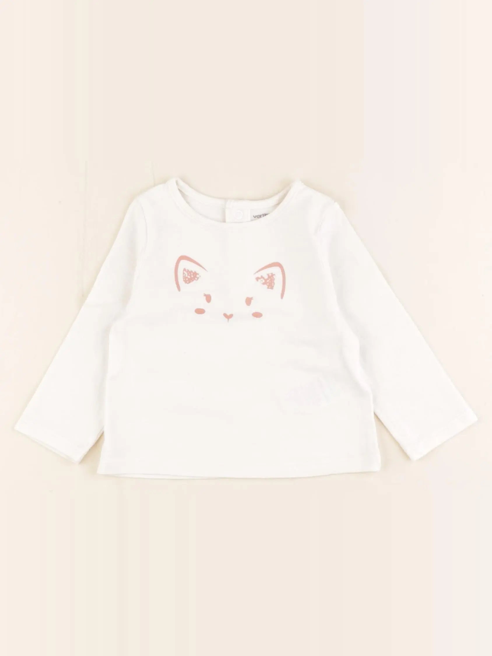 Vertbaudet - tee-shirt beige - 3 mois