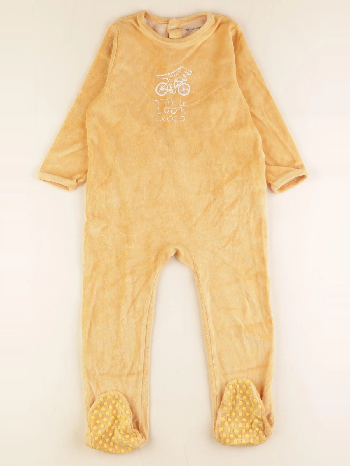 Vertbaudet - pyjama velours jaune - 3 ans