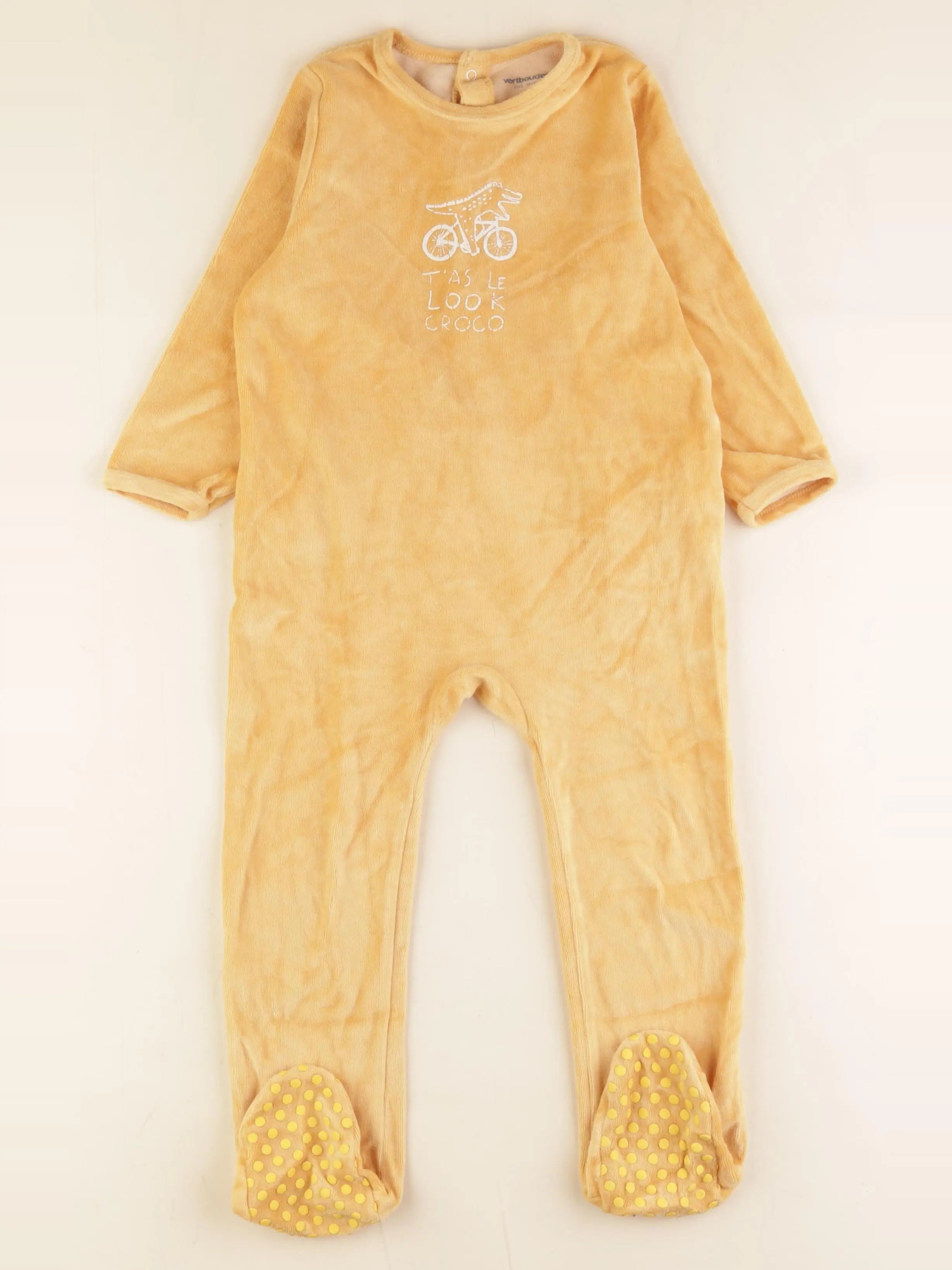 Vertbaudet - pyjama velours jaune - 3 ans