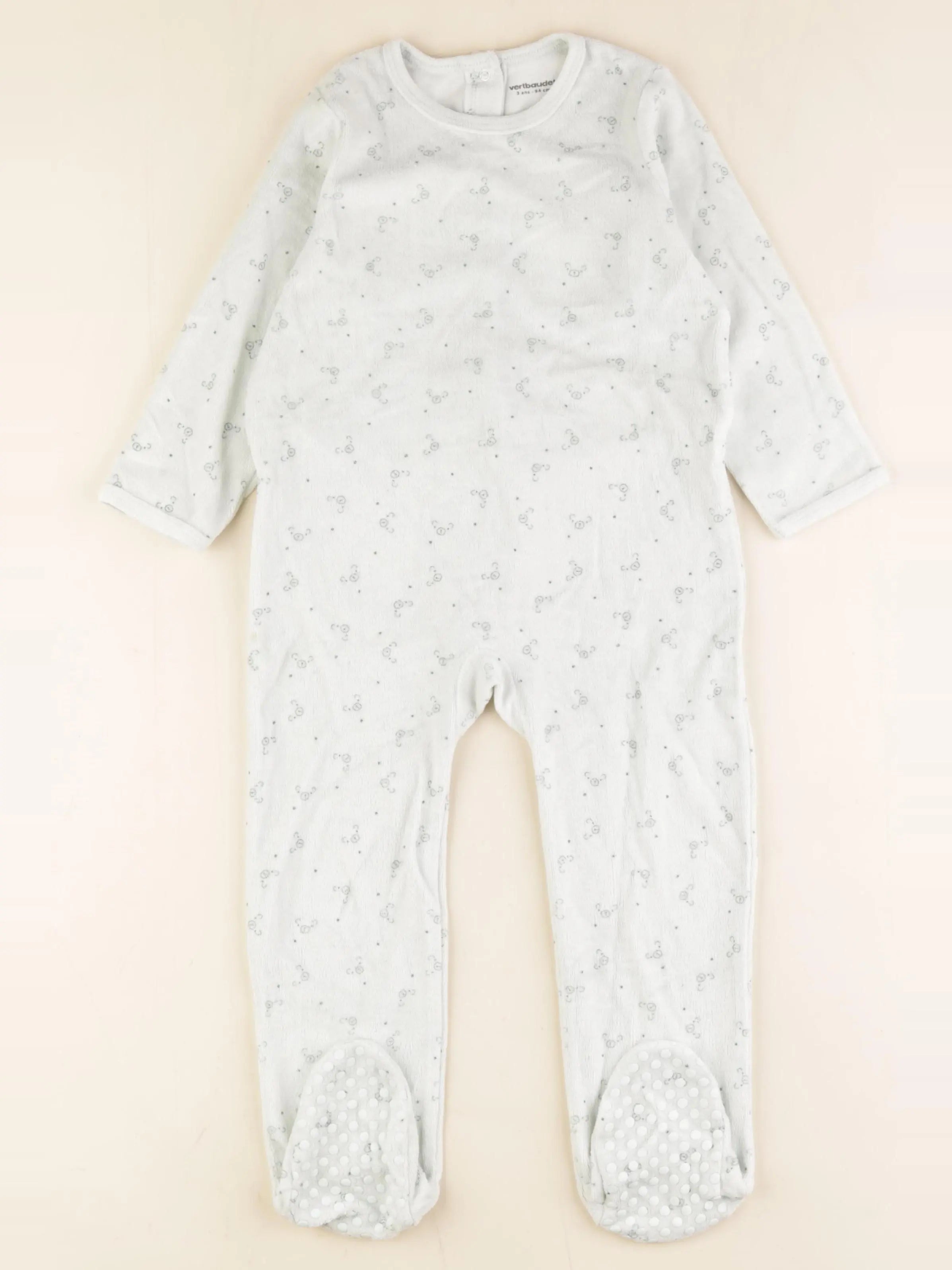 Vertbaudet - pyjama velours vert - 3 ans