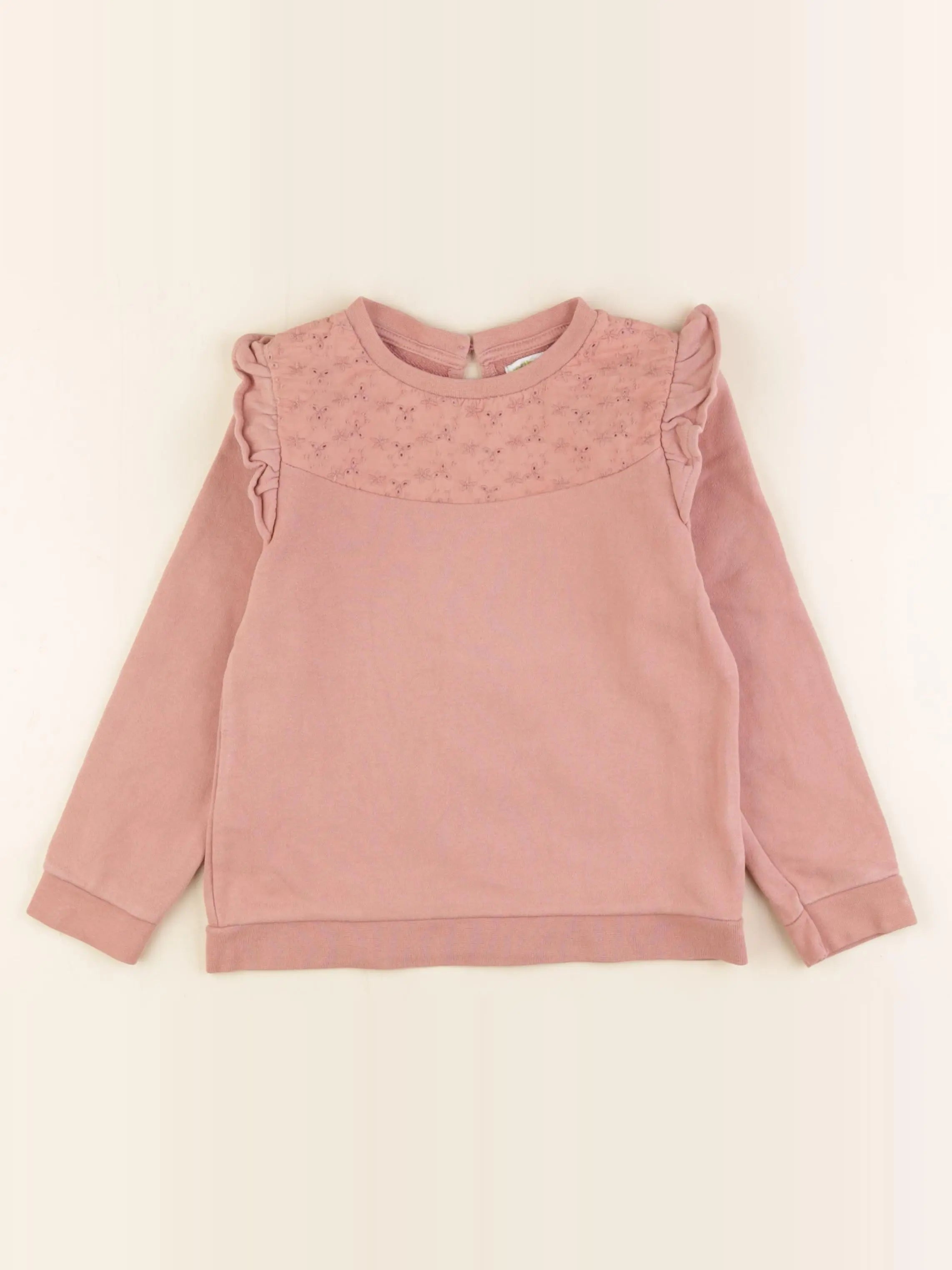 Vertbaudet - sweat rose - 6 ans