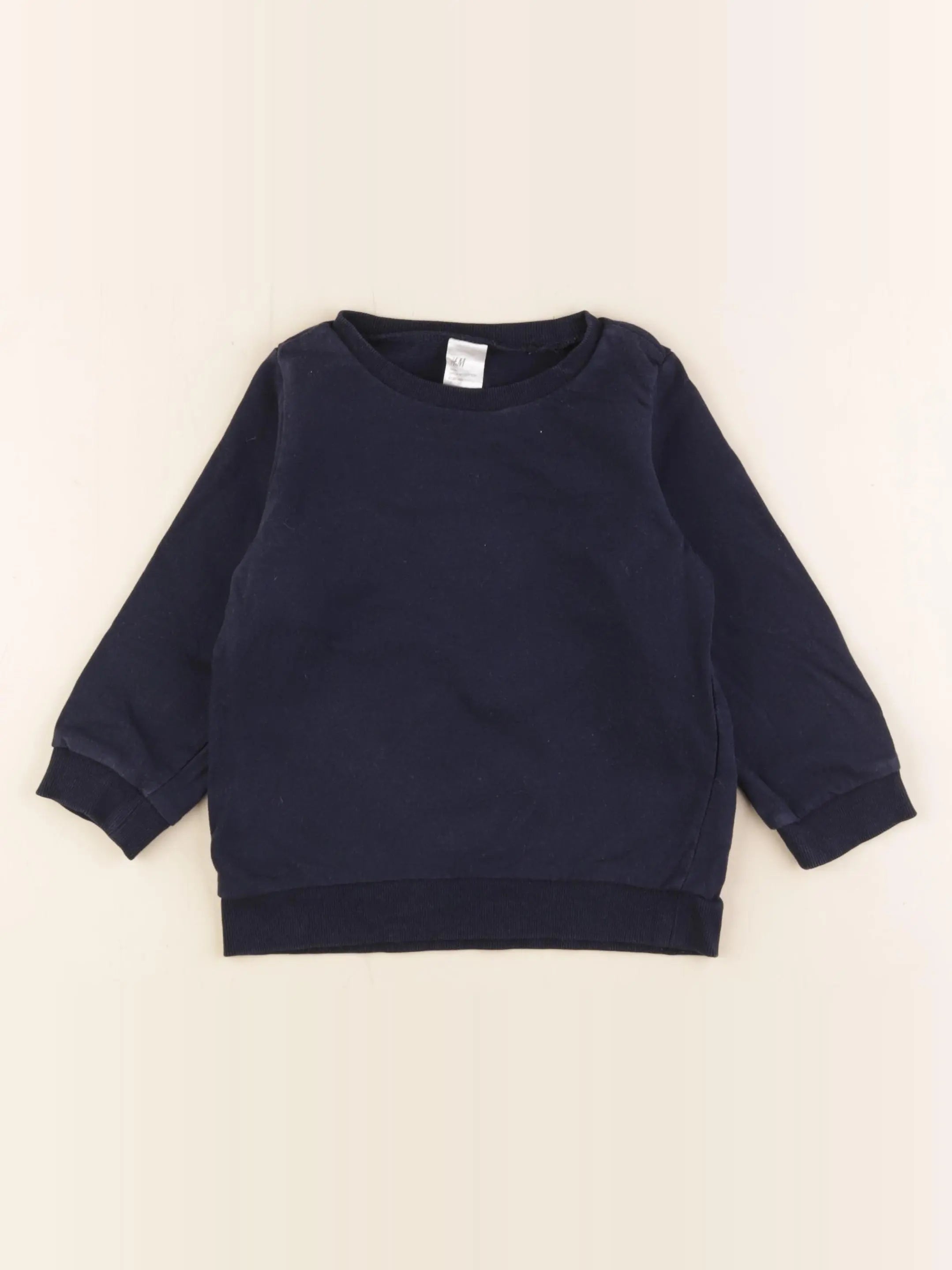 H&M - sweat coton bleu - 18/24 mois