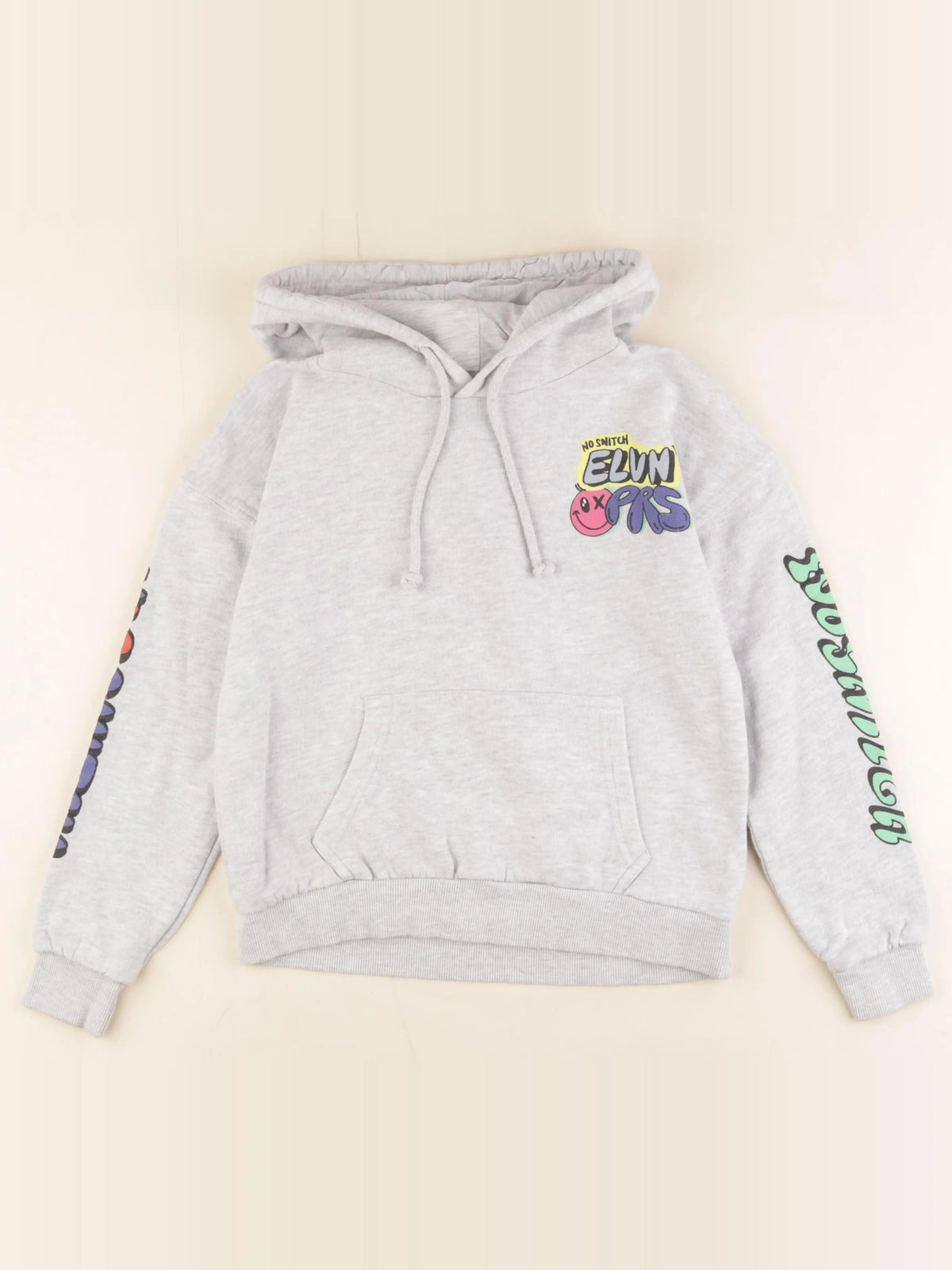 Little Eleven Paris - sweat imprimé au dos gris - 10 ans