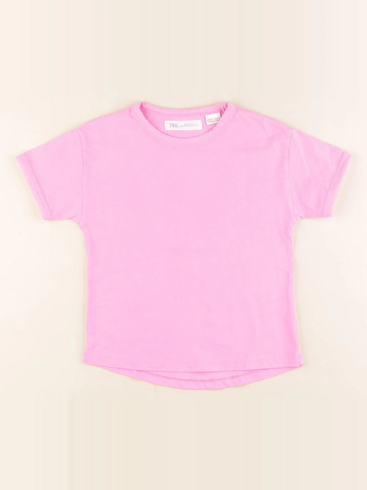 Zara - tee-shirt rose fluo - 4 ans