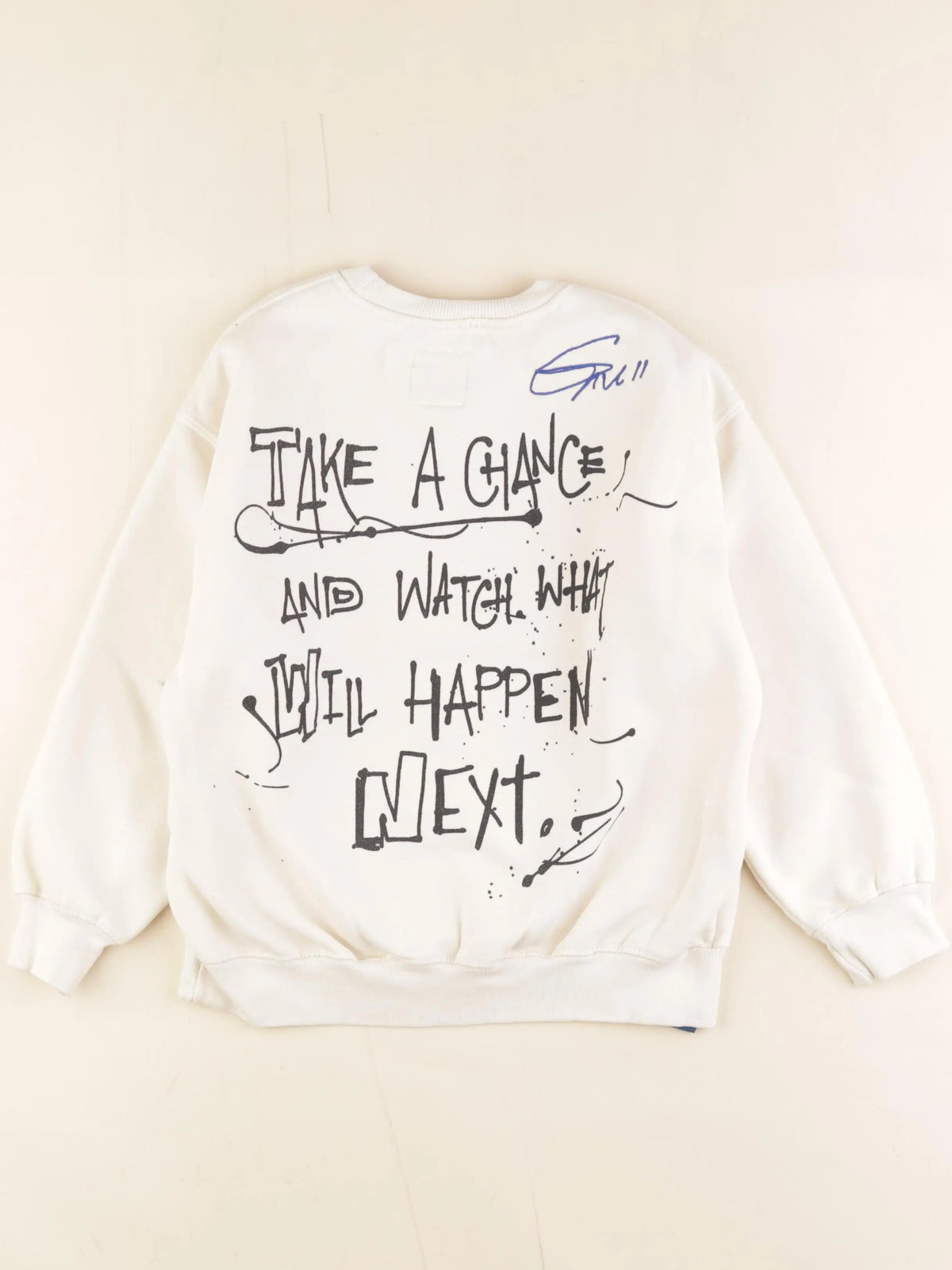 Zara - sweat imprimé au dos blanc - 8/9 ans