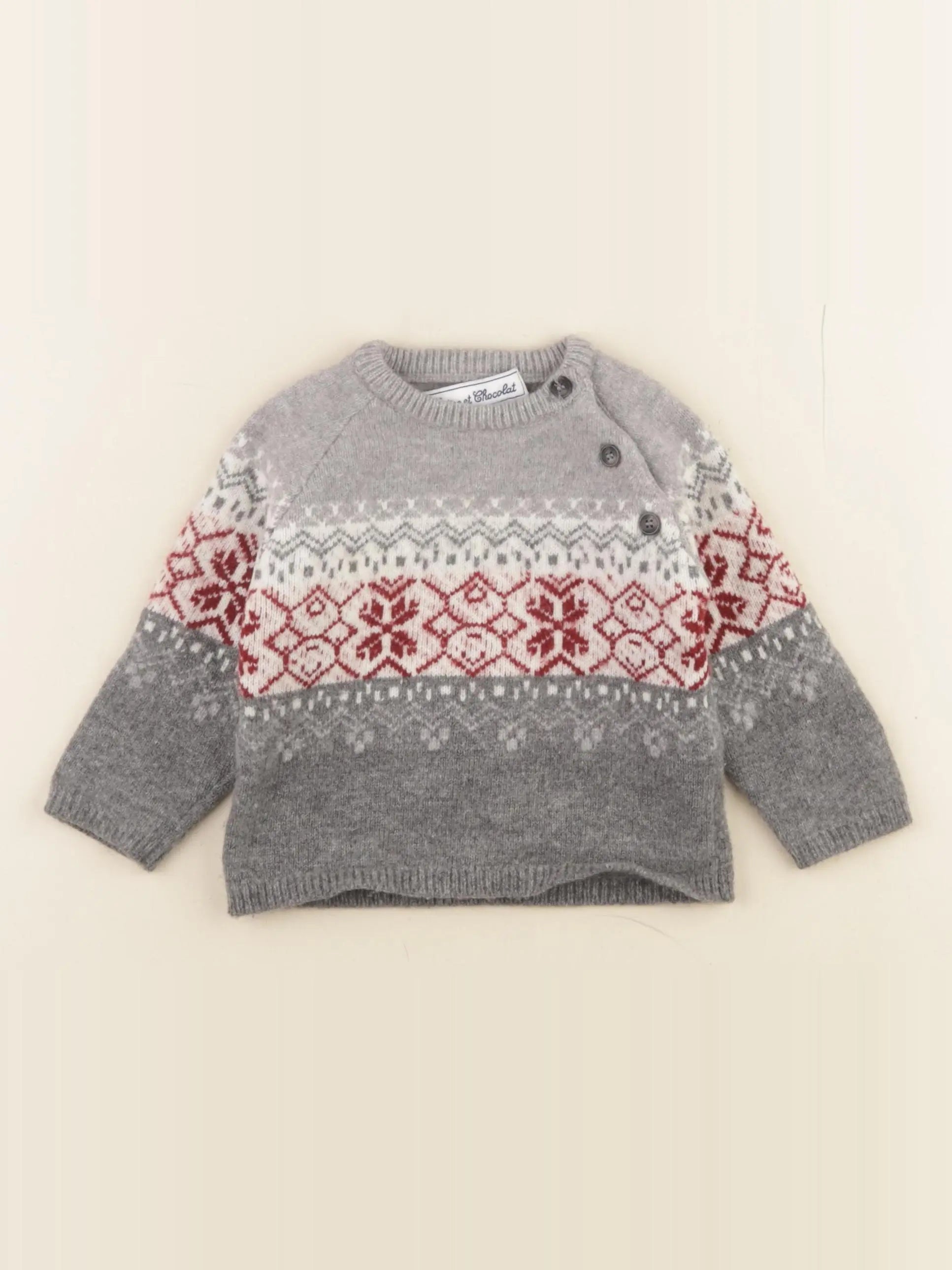 Tartine & Chocolat - pull gris - 1 an