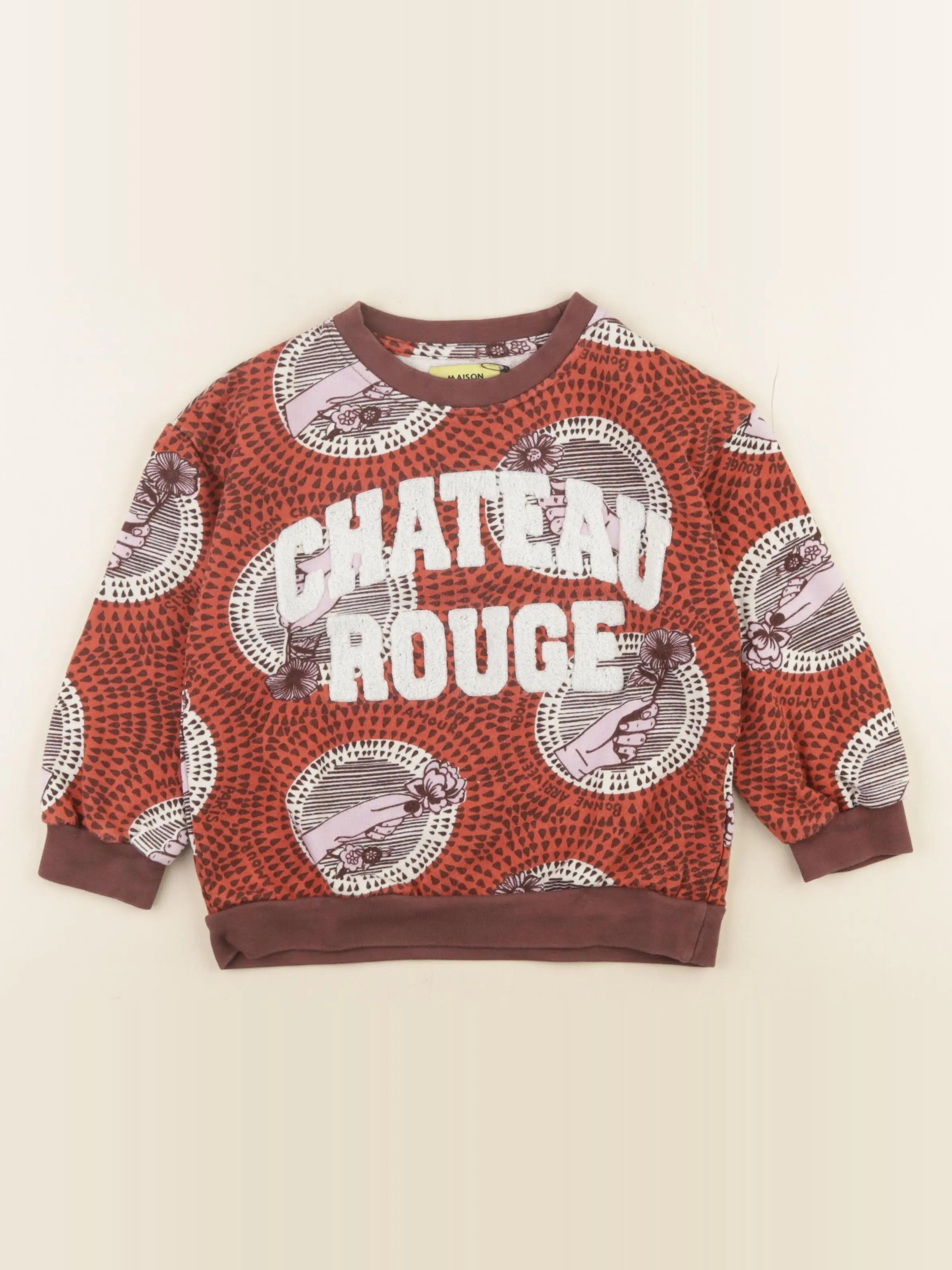 Monoprix - sweat marron - 5/6 ans