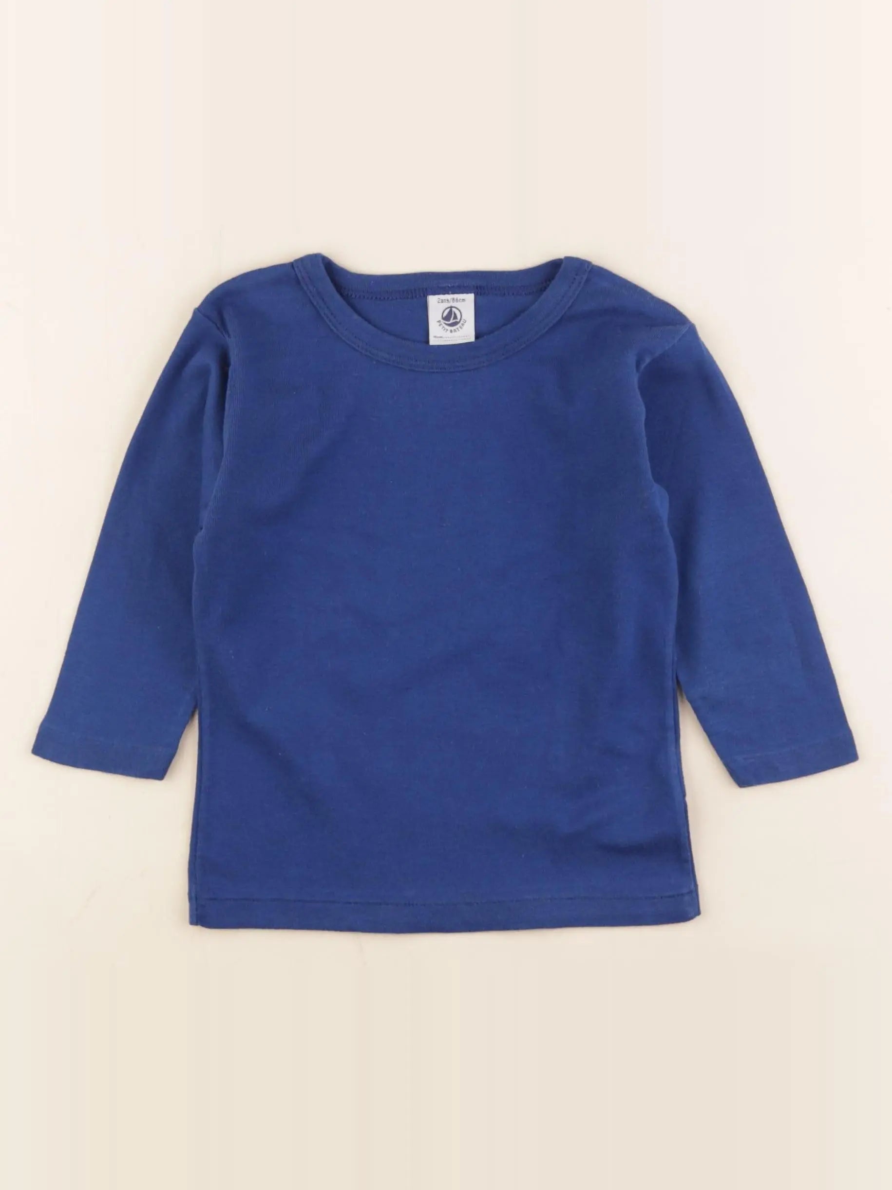 Petit Bateau - tee-shirt bleu - 2 ans