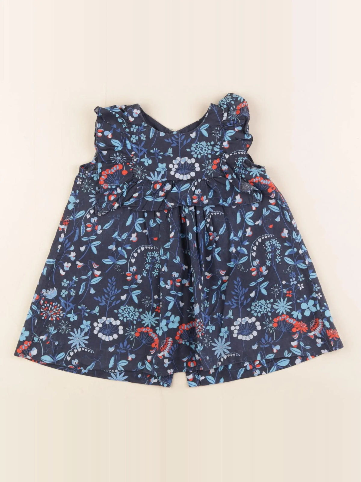 Jacadi - robe liberty bleu - 12 mois