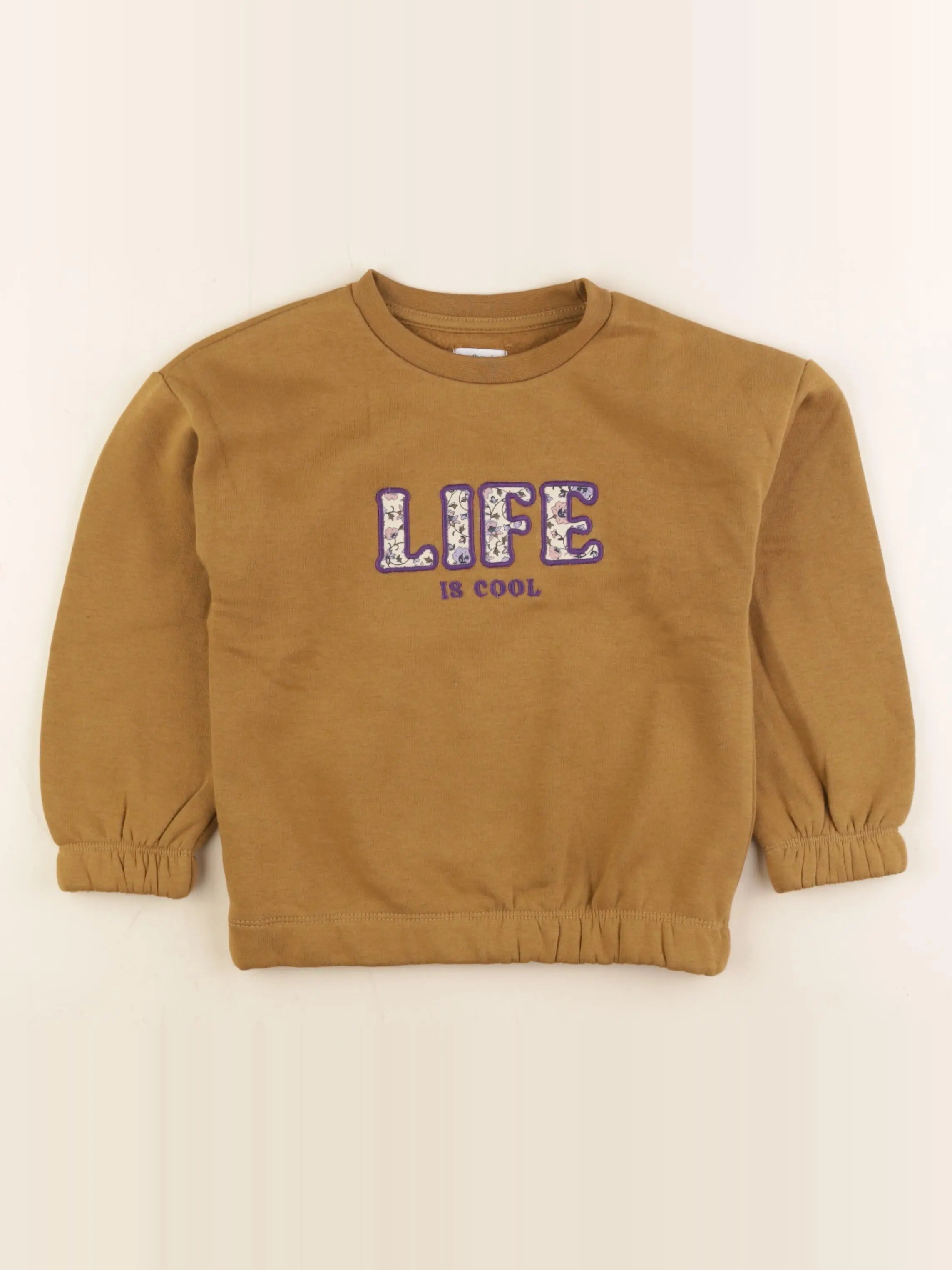 Vertbaudet - sweat marron - 6 ans