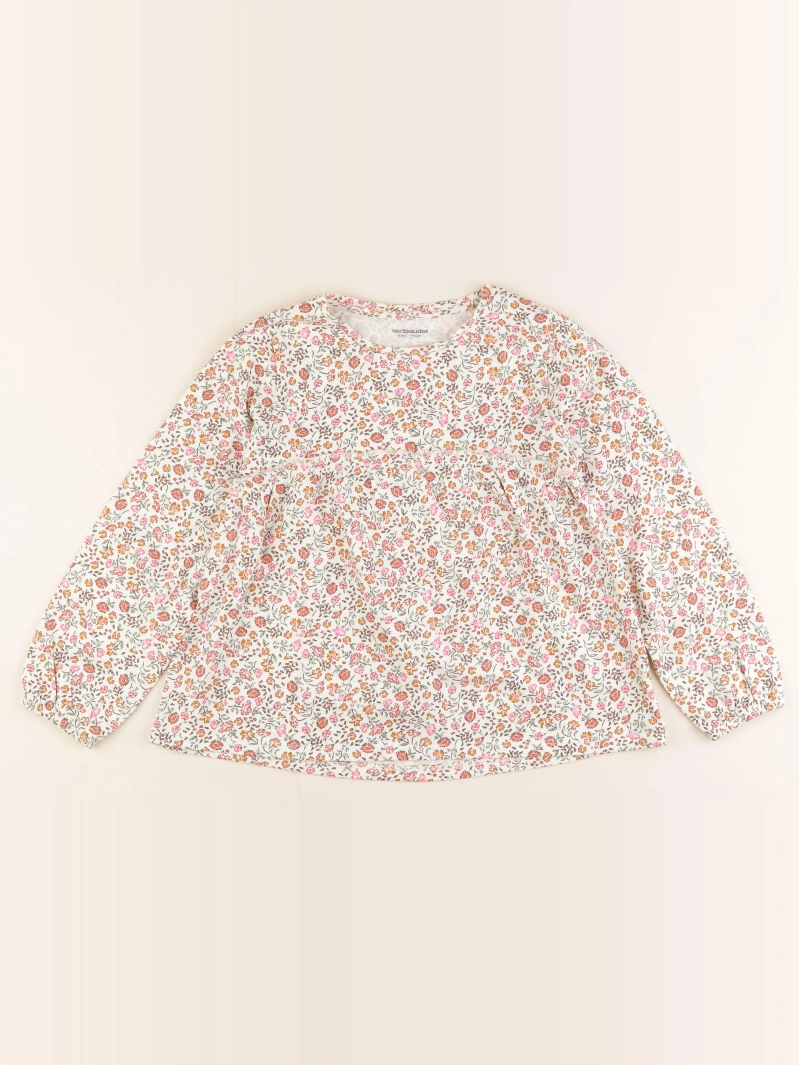 Vertbaudet - tee-shirt beige, multicolore - 6 ans