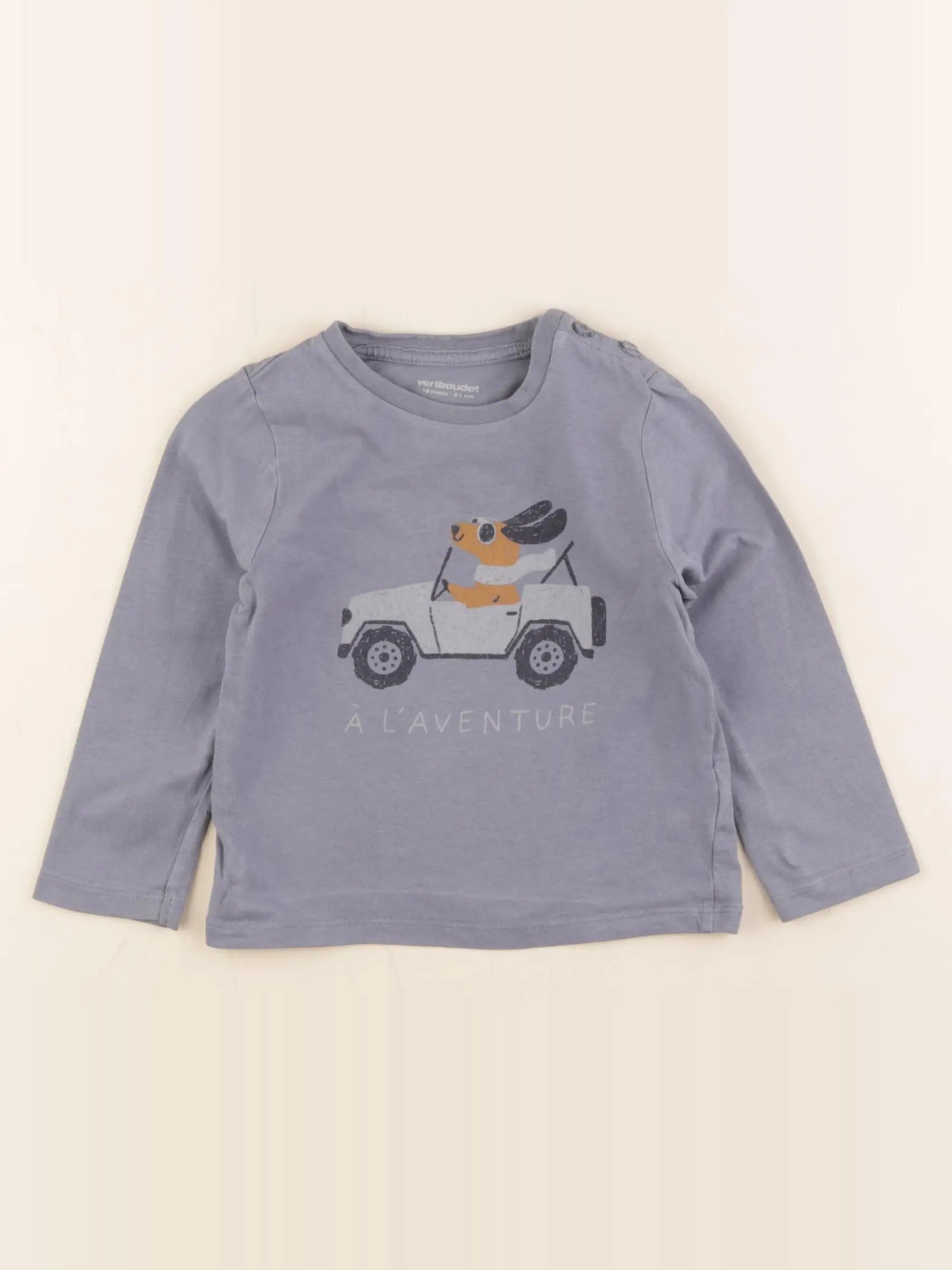 Vertbaudet - tee-shirt bleu - 18 mois