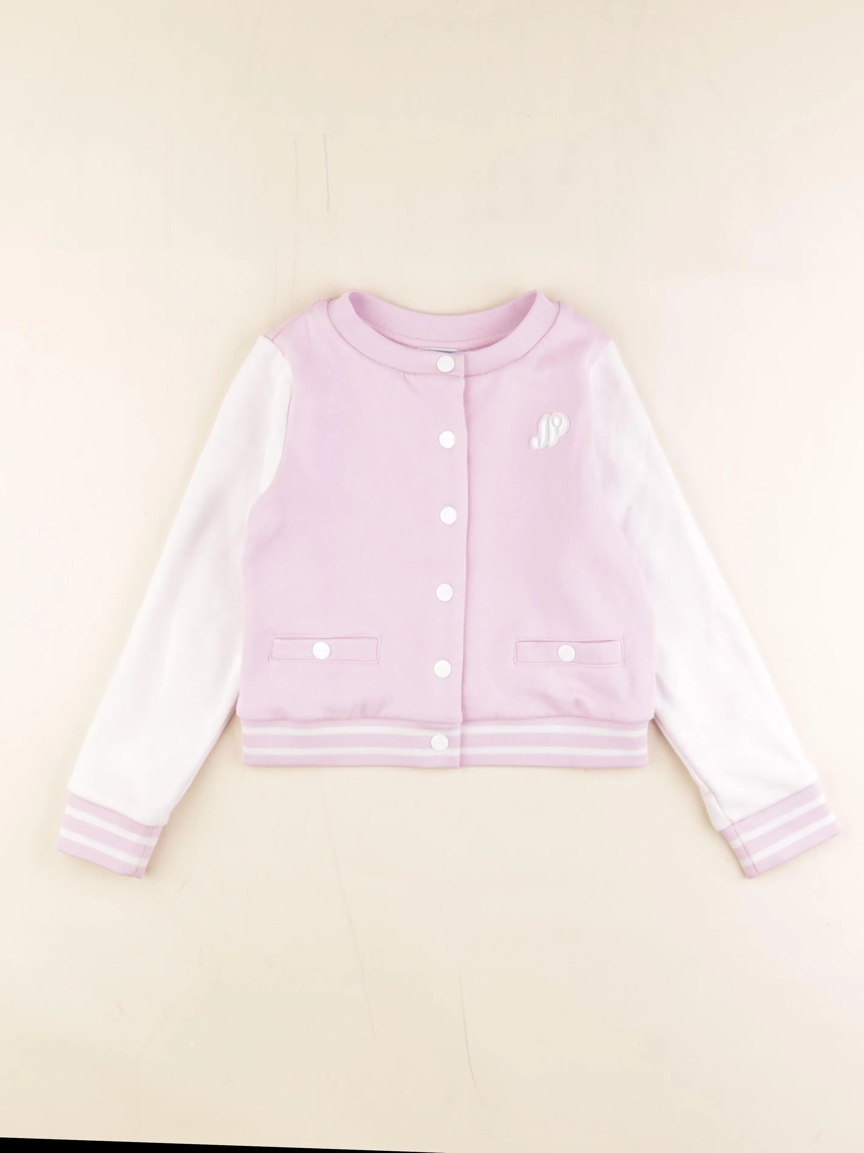 Jacadi - sweat rose, blanc - 8 ans