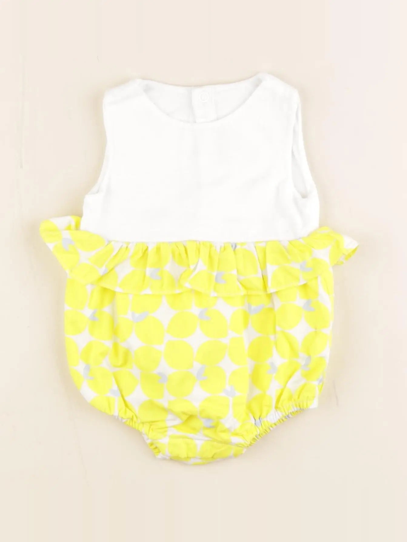 Jacadi - combinaison jaune, blanc - 3 mois