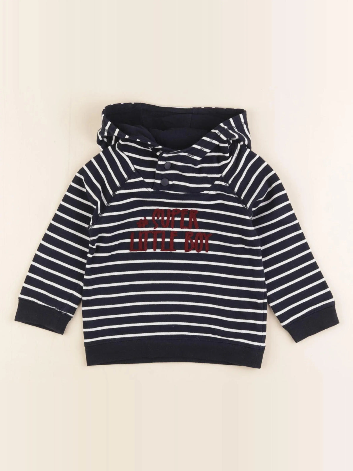 Vertbaudet - sweat bleu, blanc - 2 ans