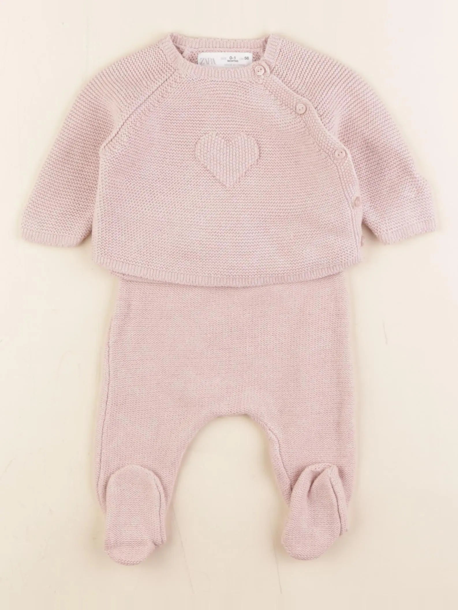 Zara - ensemble beige - 0/1 mois